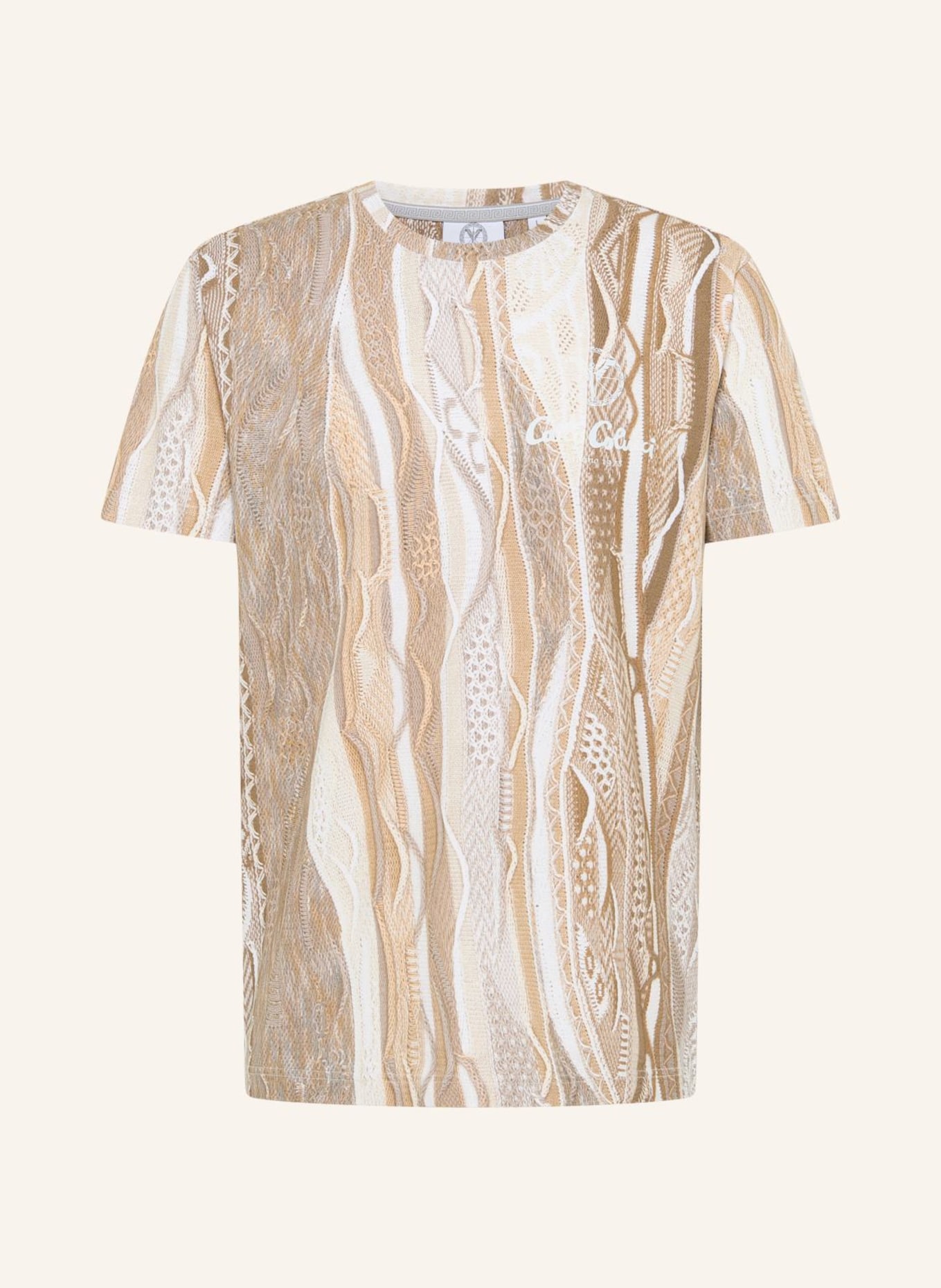 CARLO COLUCCI Alloverprint T-Shirt DELLAMICO, Farbe: HELLGRAU (Bild 1)