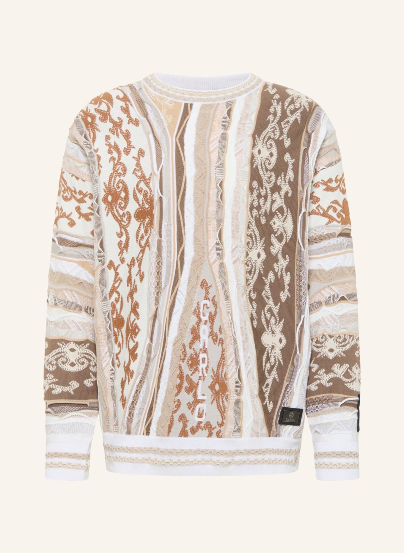 CARLO COLUCCI Rundhals Pullover DI CICCO, Farbe: BEIGE (Bild 1)