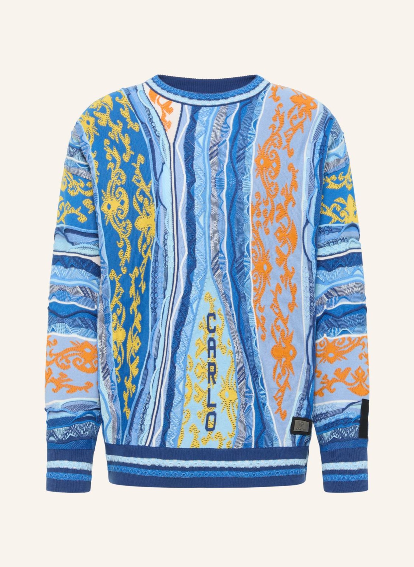 CARLO COLUCCI Rundhals Pullover DI CICCO, Farbe: BLAU (Bild 1)