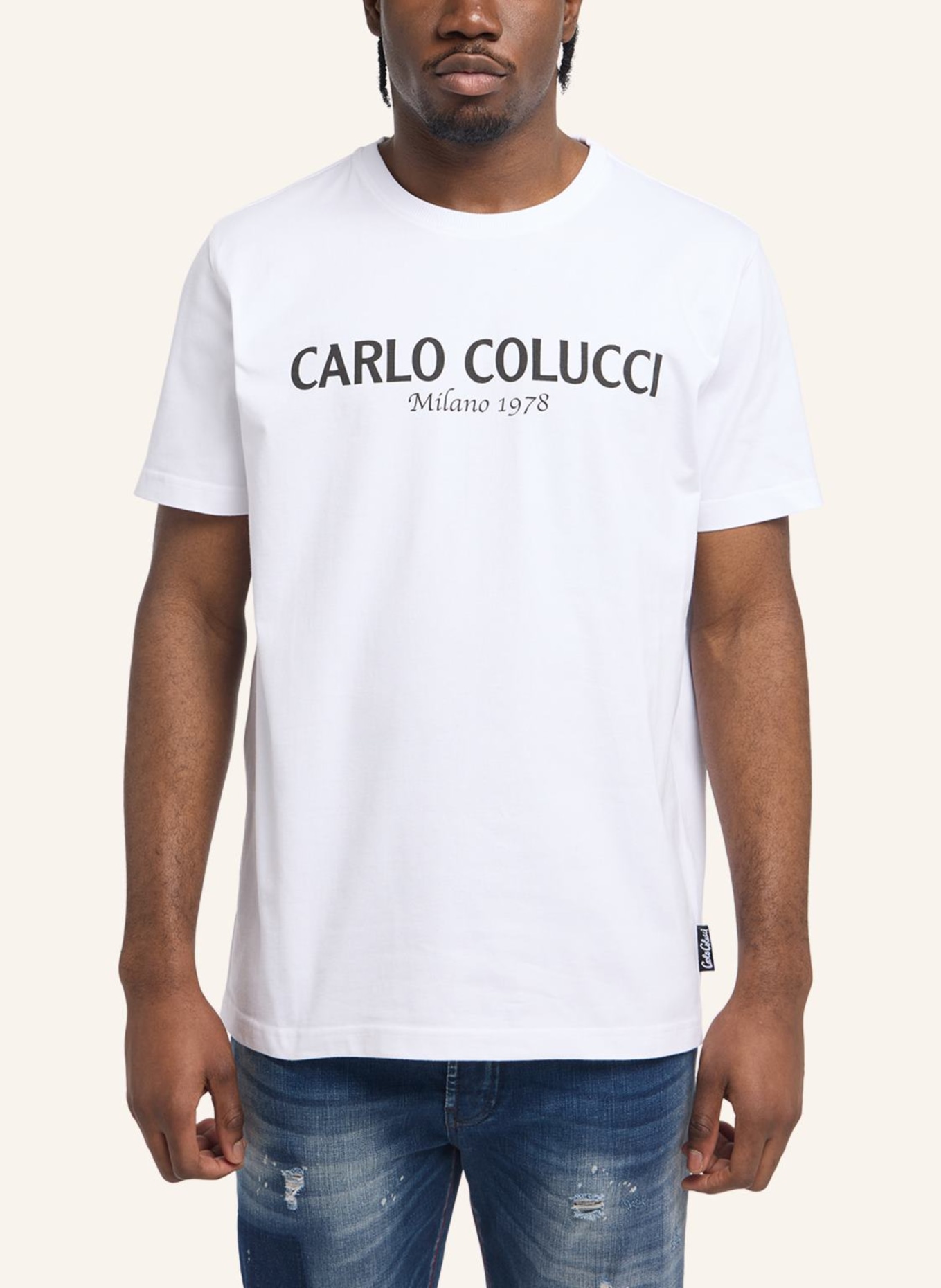 CARLO COLUCCI T-Shirt mit Logoprint DI COMUN, Farbe: WEISS (Bild 5)