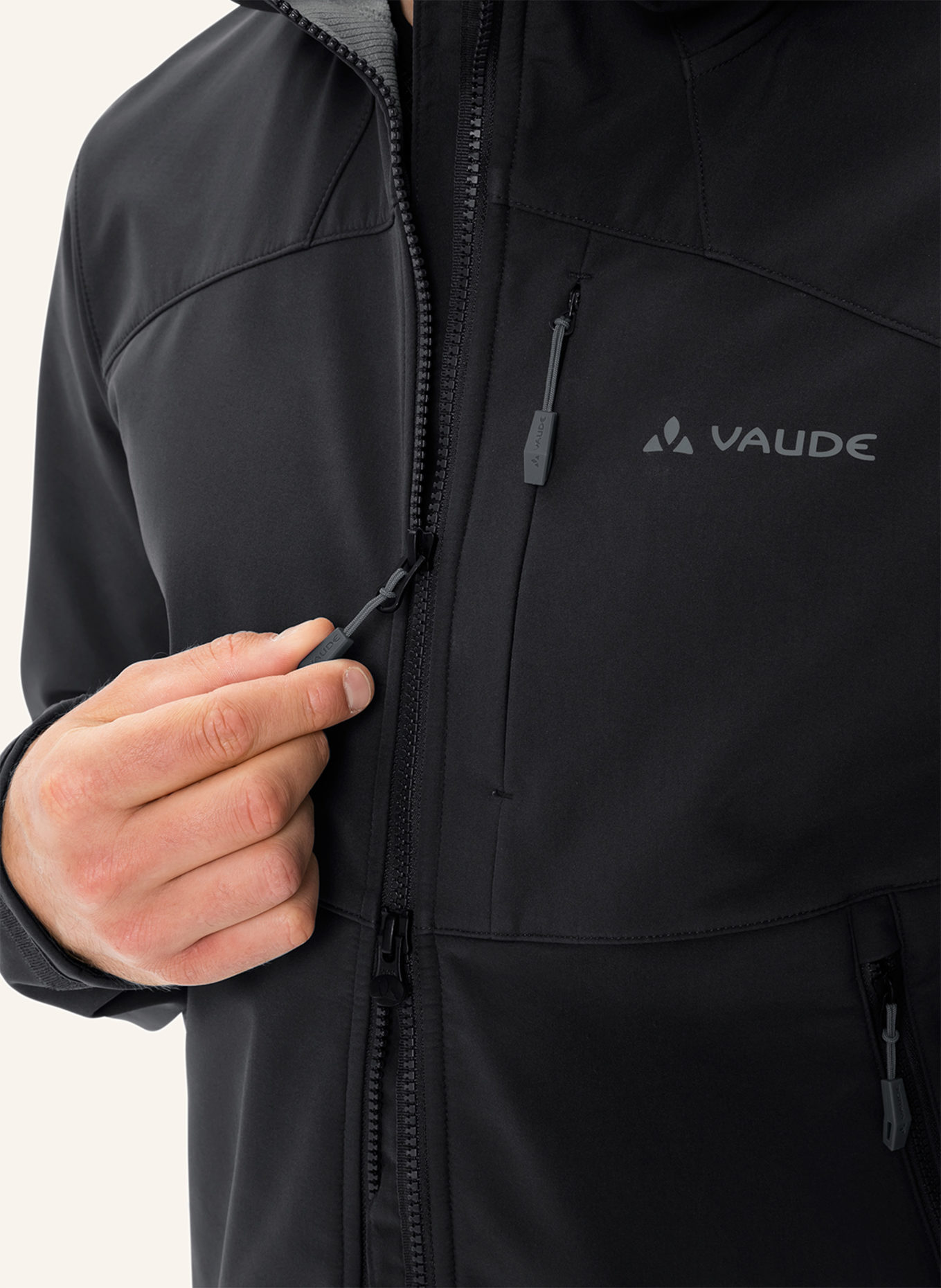 VAUDE Softshell-Jacke M ROCCIA SFT J II, Farbe: SCHWARZ/ BRAUN (Bild 2)