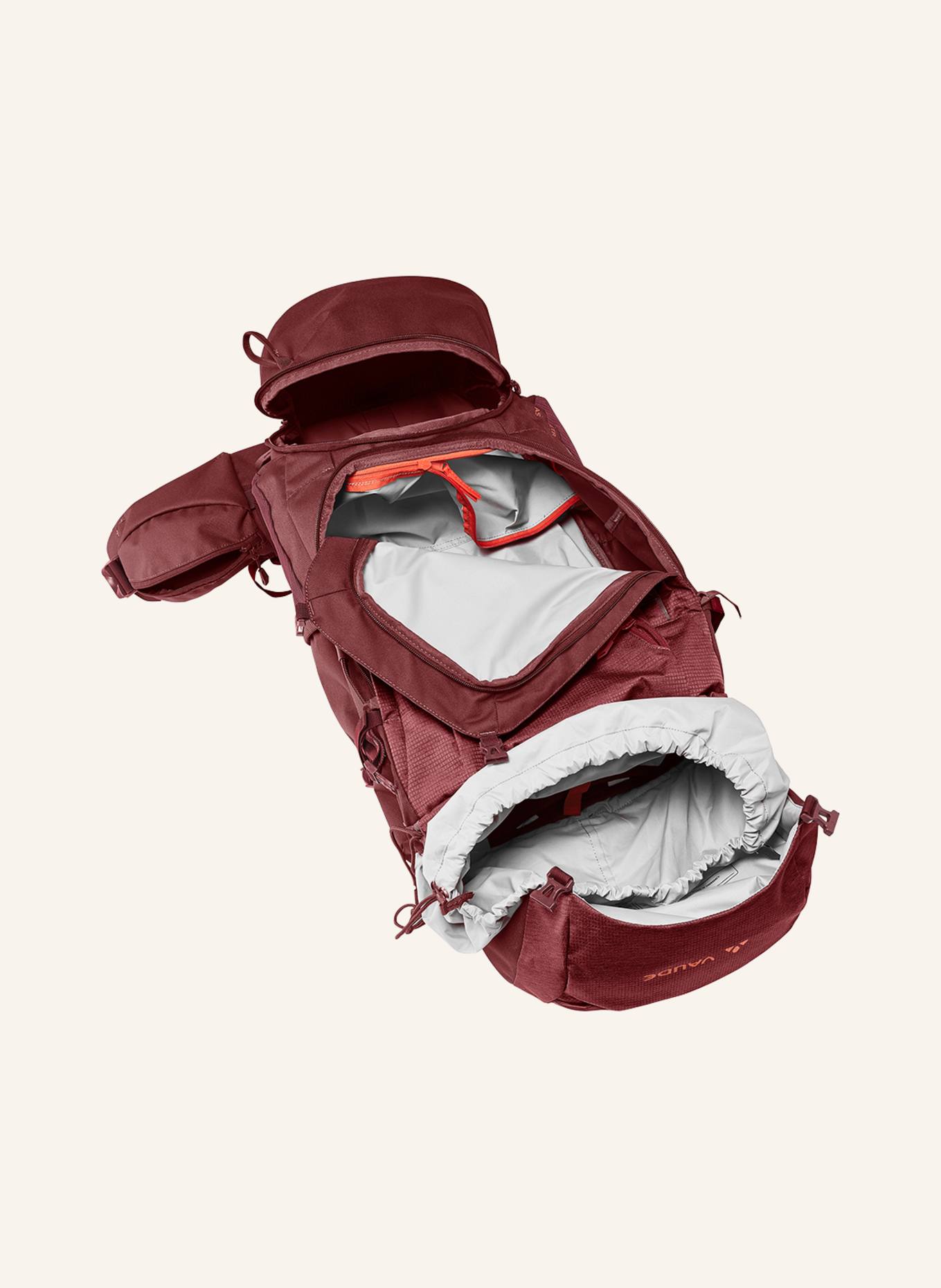 VAUDE Rucksack ASYMMETRIC 48+8 56 l: ROT