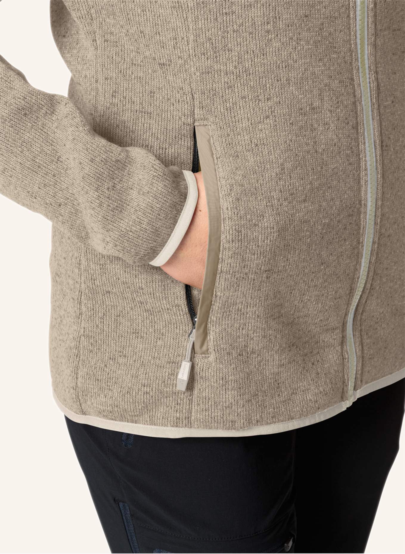 VAUDE Strick-Fleecejacke RIENZA: BEIGE