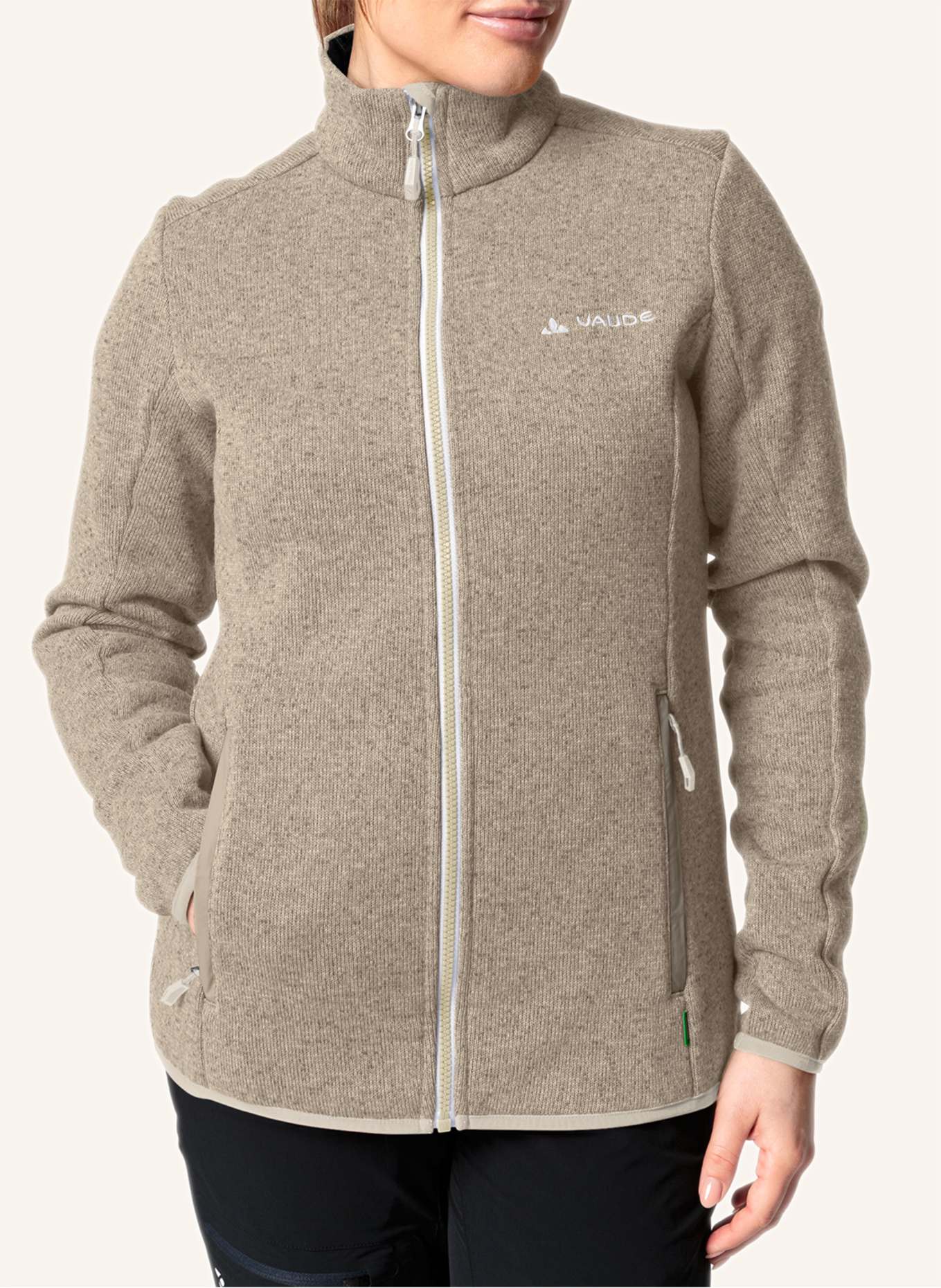 VAUDE Strick-Fleecejacke RIENZA: BEIGE