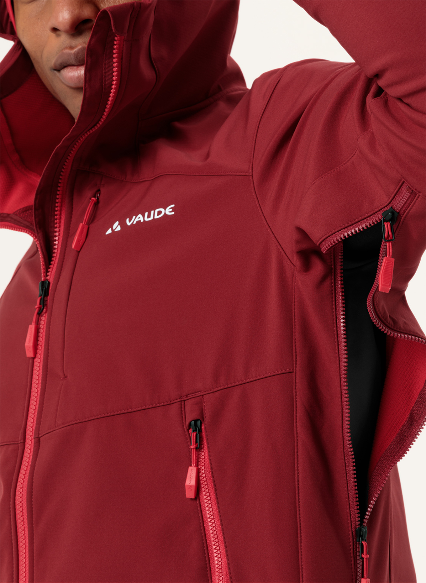 VAUDE Softshell-Jacke M ROCCIA SFT J II, Farbe: ROT (Bild 4)