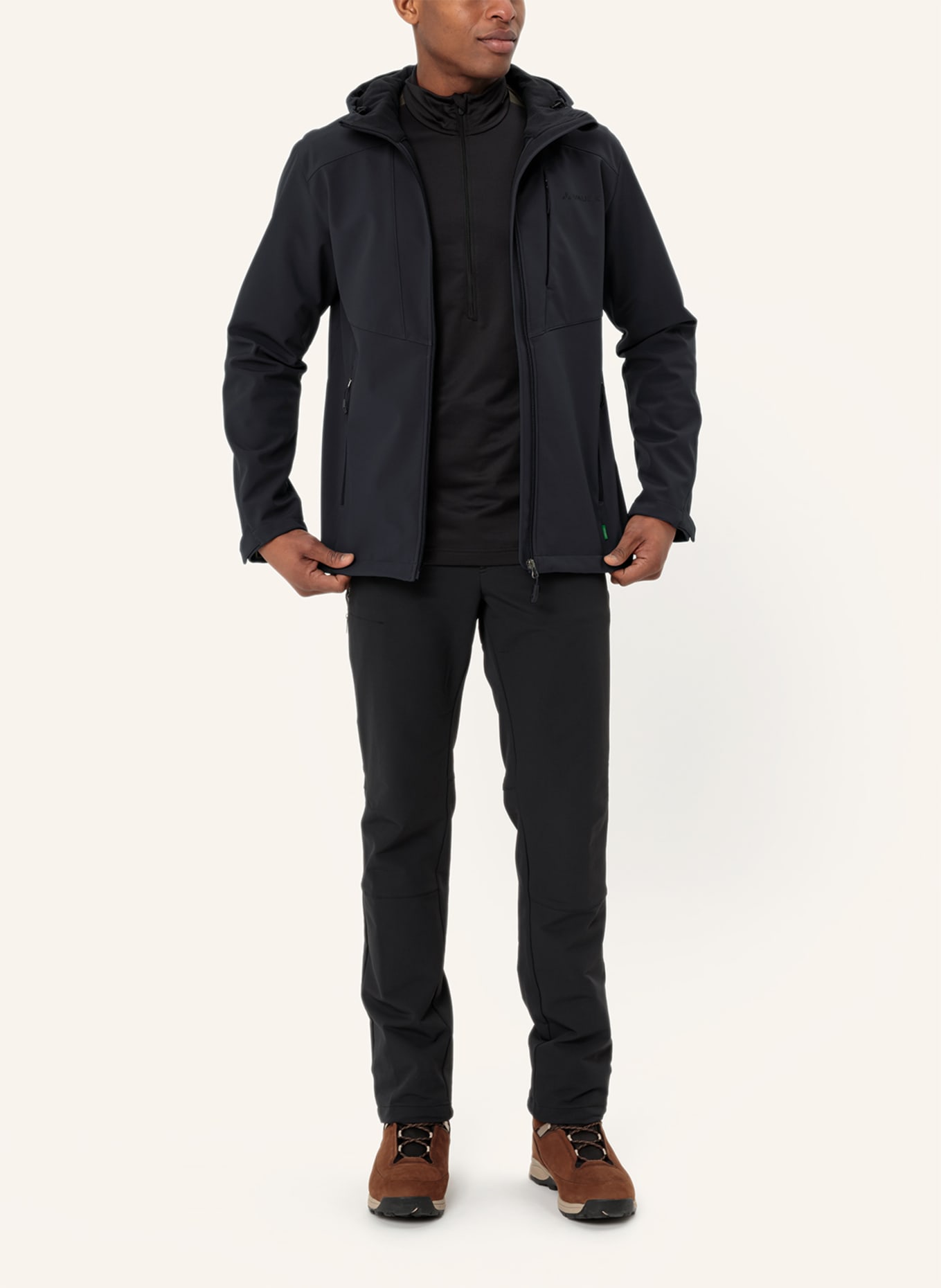 VAUDE Outdoor-Jacke M CYCLONE HOODED JACKET: SCHWARZ