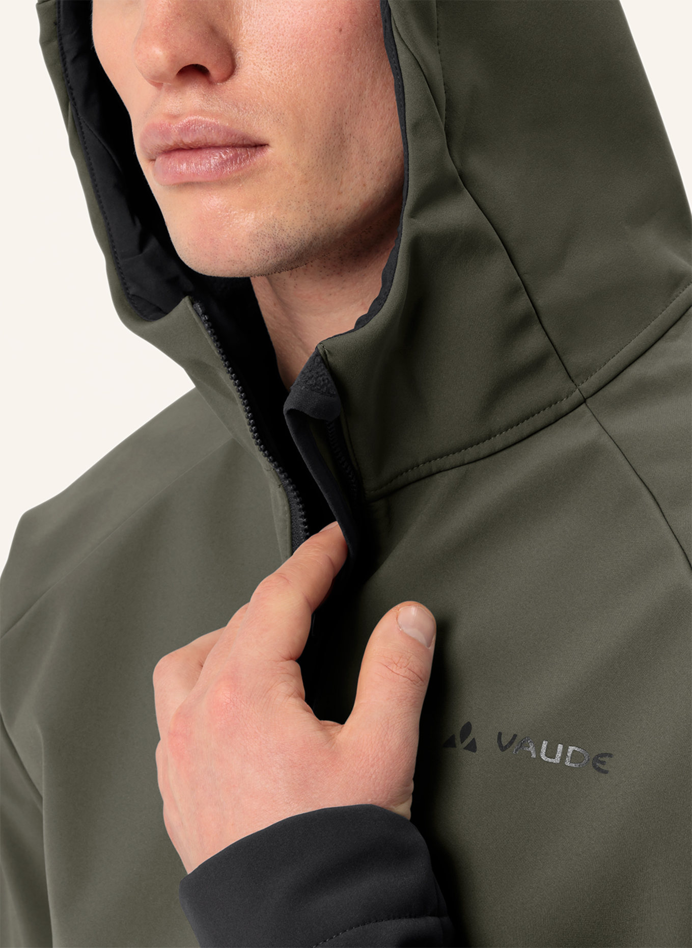 VAUDE Radjacke M QIMSA SOFTSHELL JACKET: KHAKI