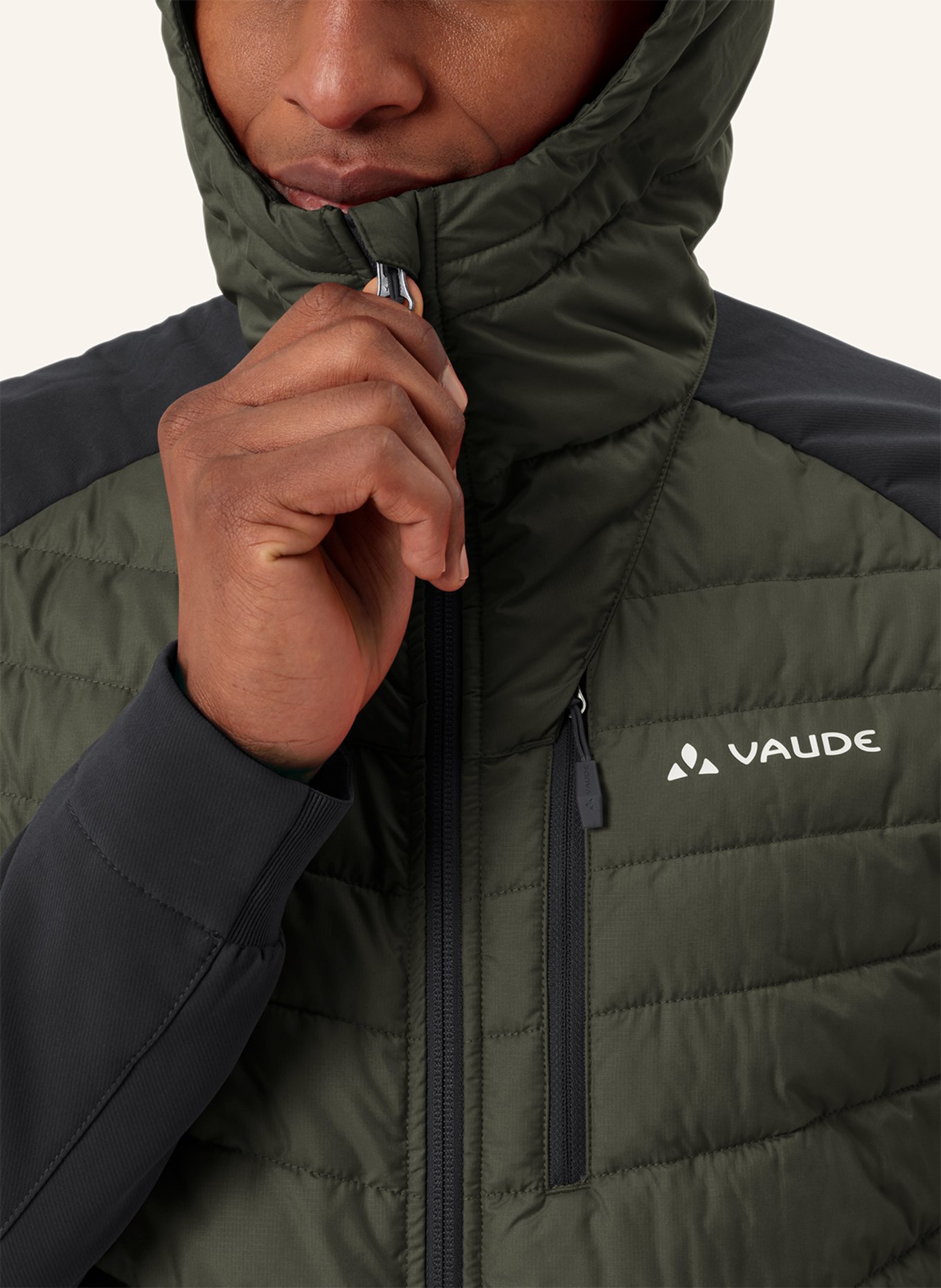 VAUDE Hybrid-Steppjacke ELOPE: KHAKI