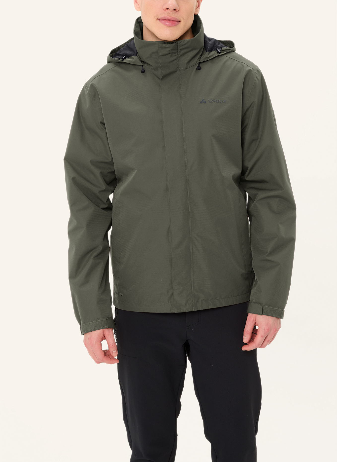 VAUDE Regenjacke ESCAPE LIGHT: SCHWARZ/ KHAKI