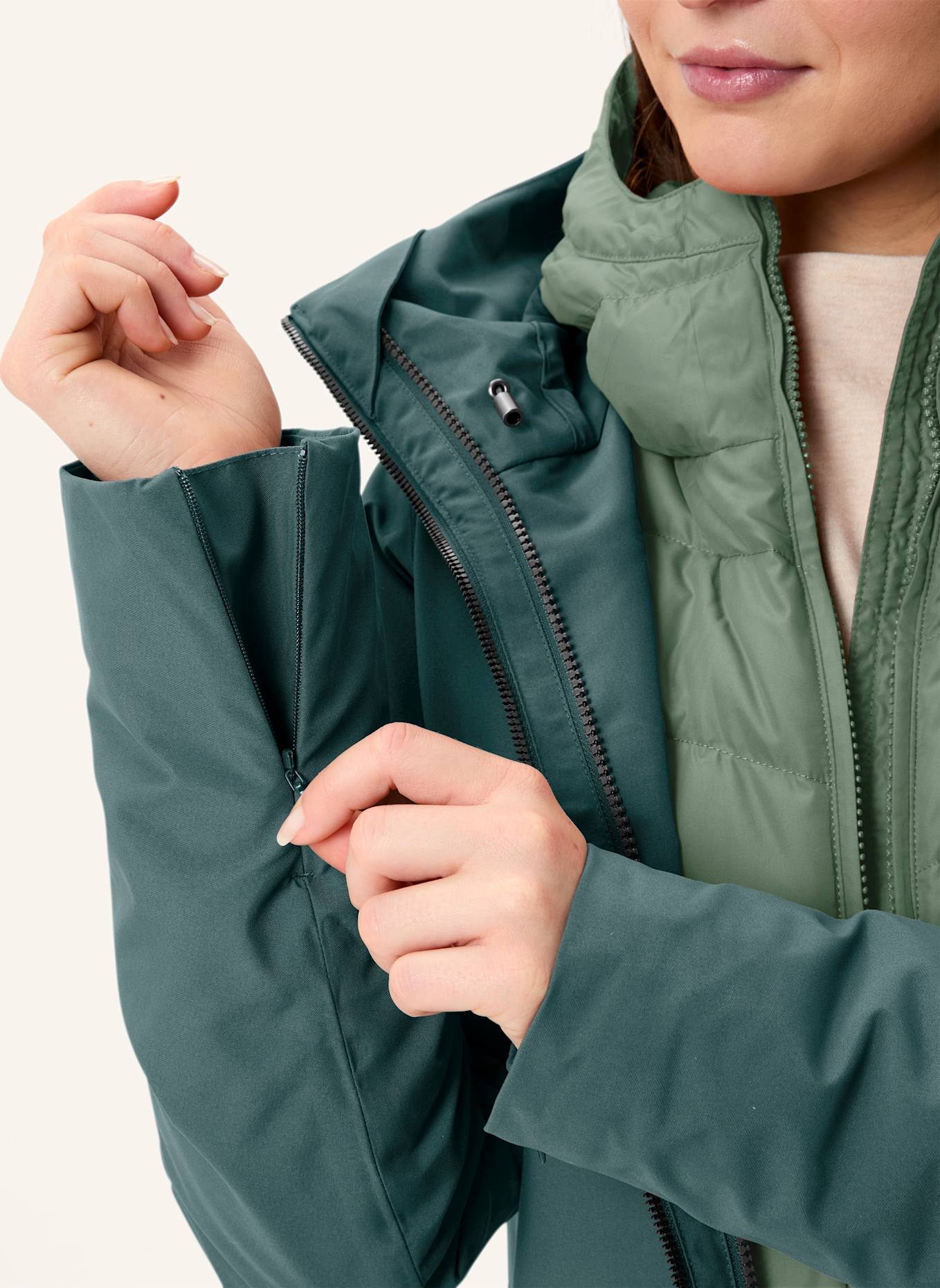 VAUDE 3-in-1-Mantel ANNECY III: GRÜN