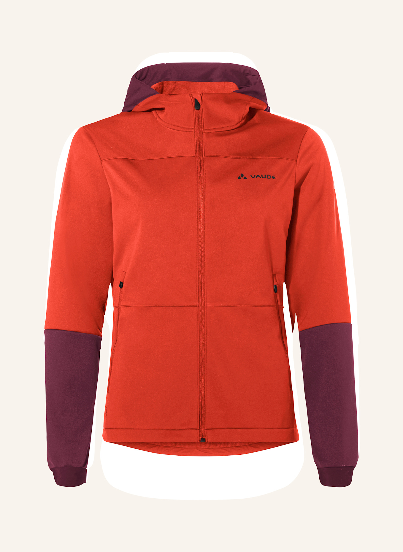 VAUDE Radjacke W QIMSA HOODED SFT JACKET: ROT