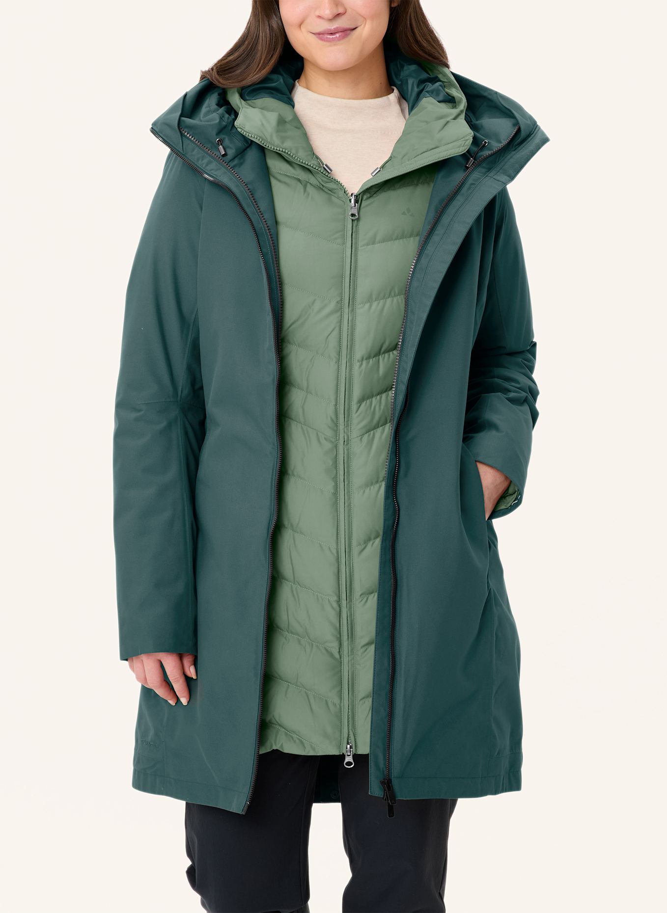 VAUDE 3-in-1-Mantel ANNECY III: GRÜN