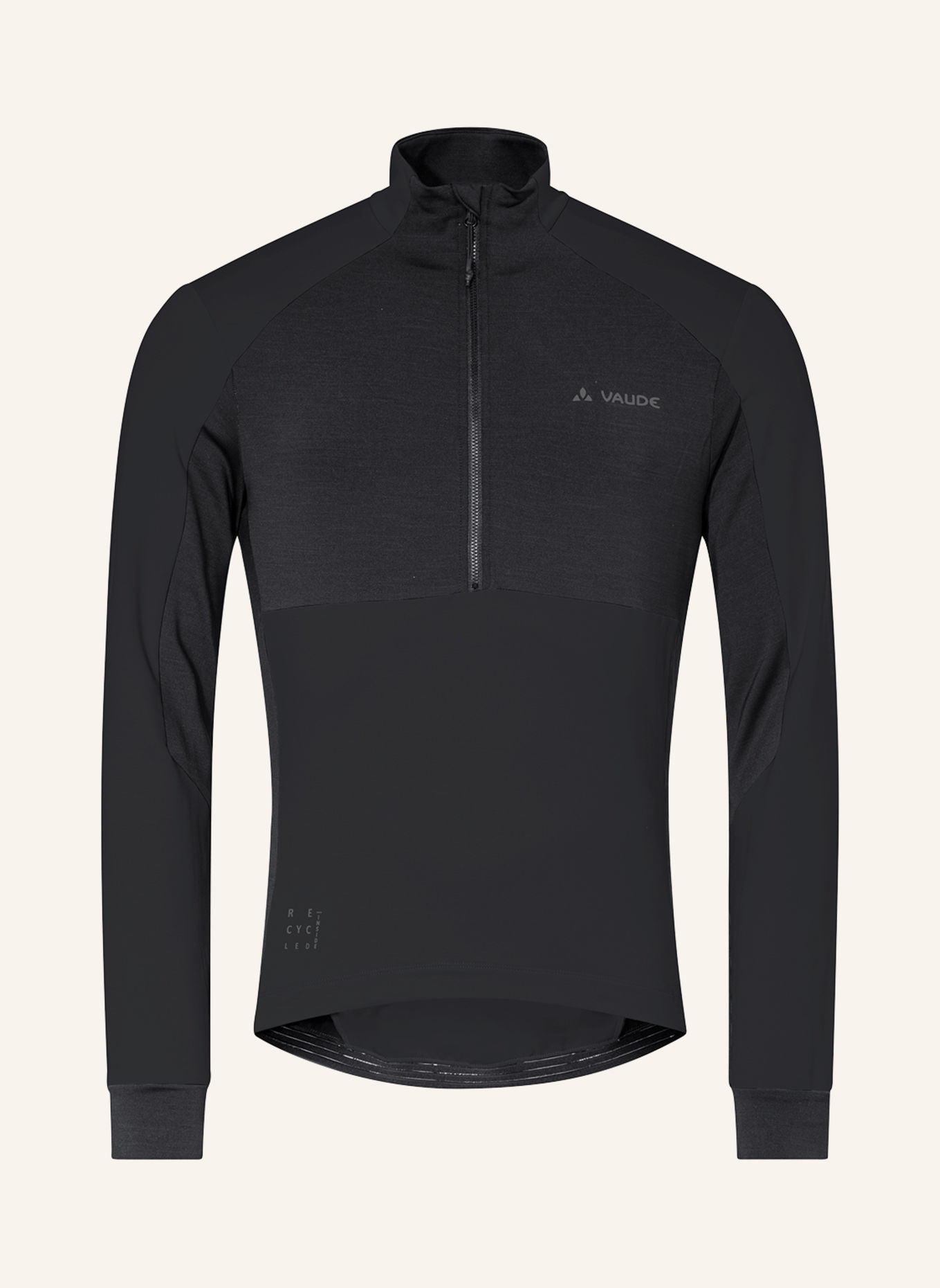 VAUDE Radtrikot M KURO HALFZIP LS TRICOT: SCHWARZ