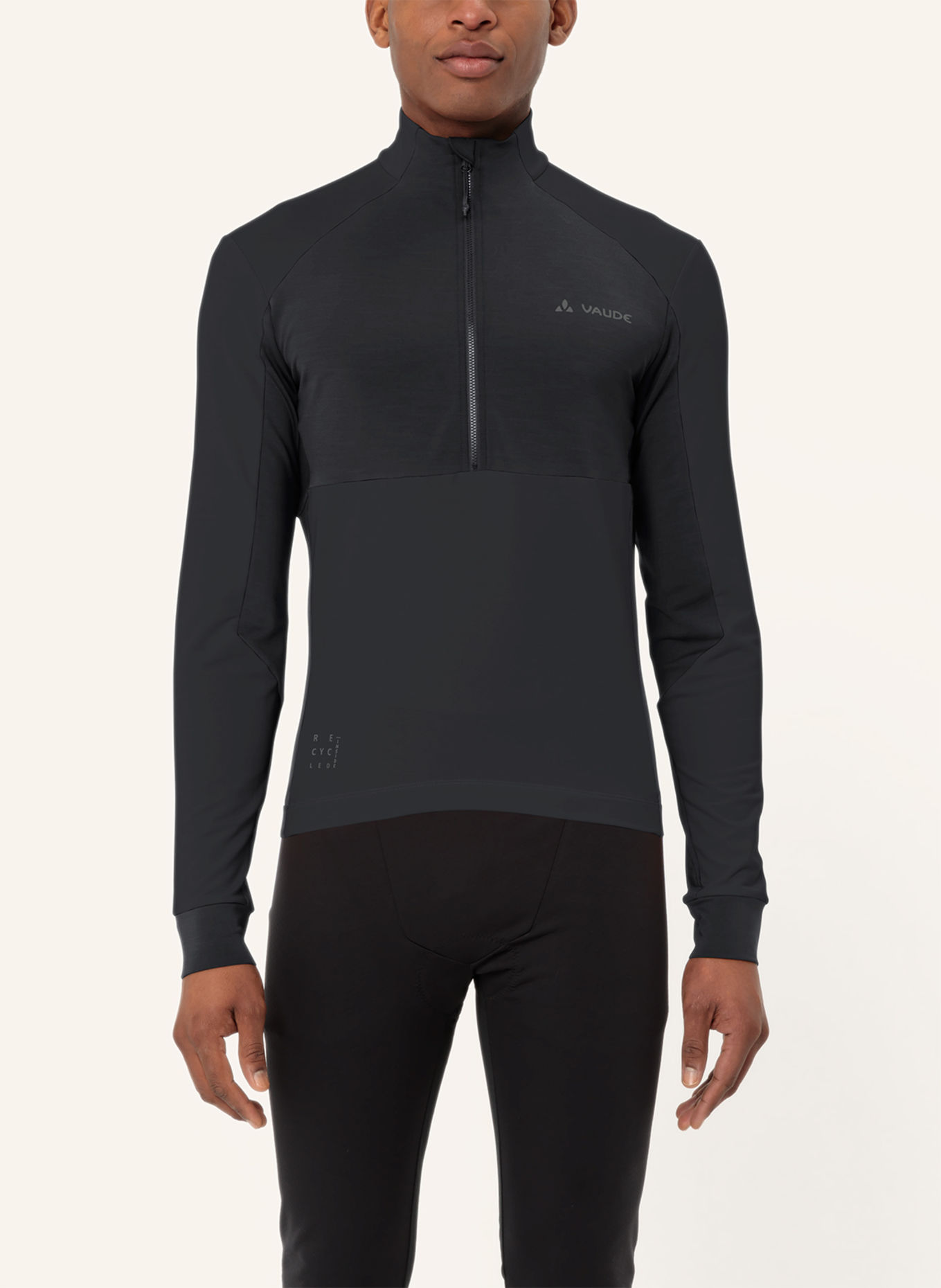 VAUDE Radtrikot M KURO HALFZIP LS TRICOT: SCHWARZ