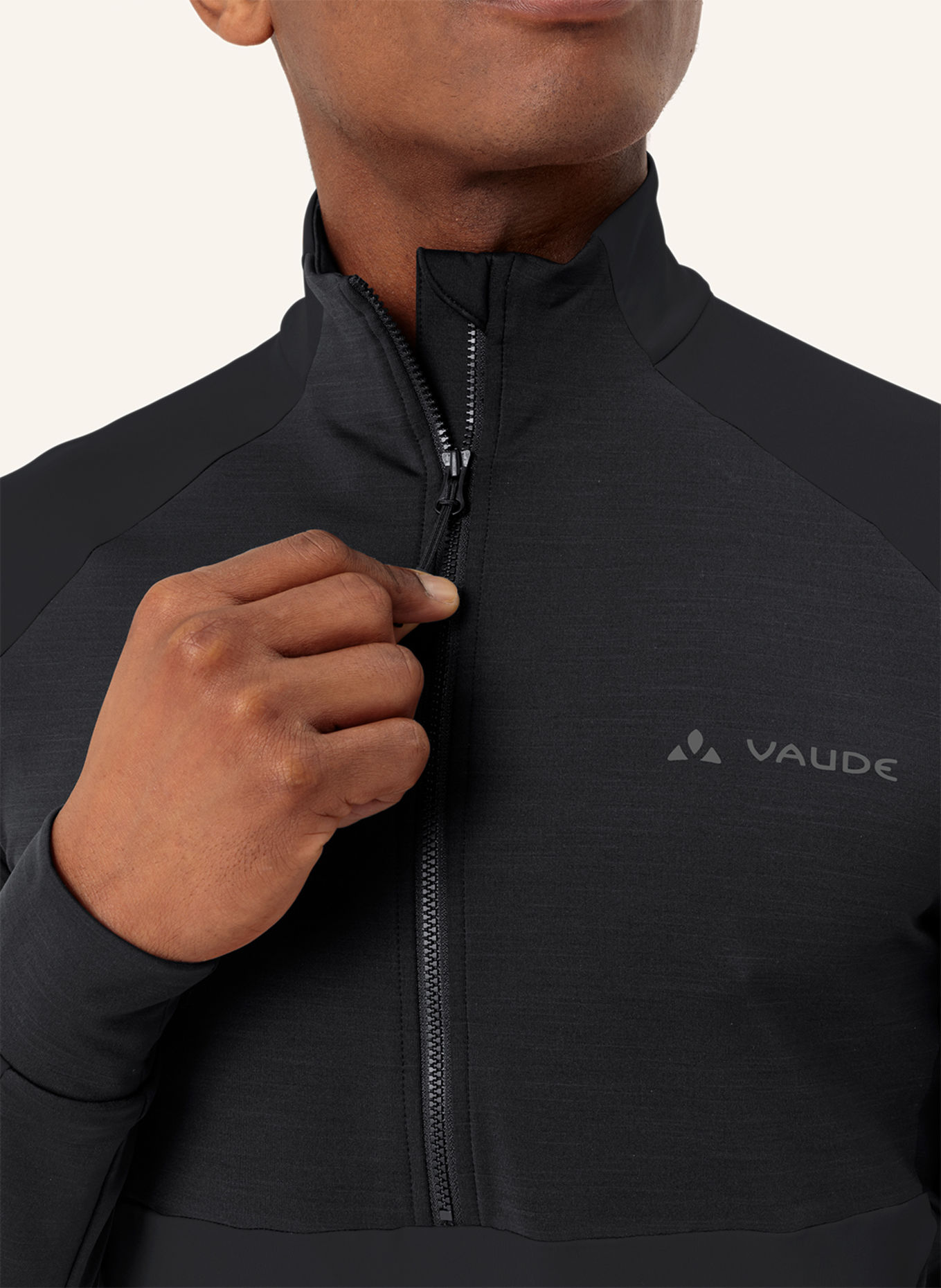 VAUDE Radtrikot M KURO HALFZIP LS TRICOT: SCHWARZ
