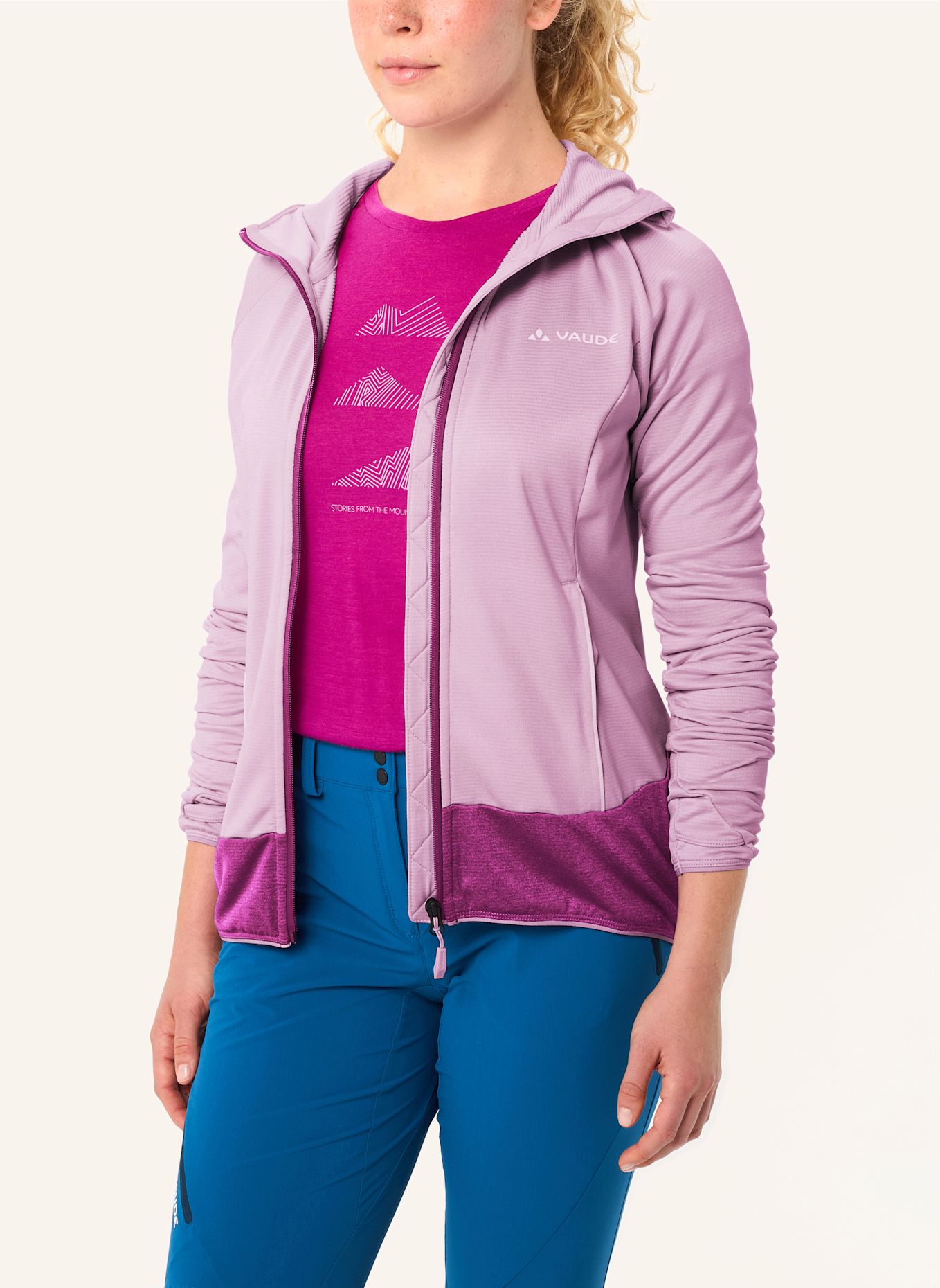 VAUDE Fleecejacke TEKOA II: HELLLILA / HELLROSA