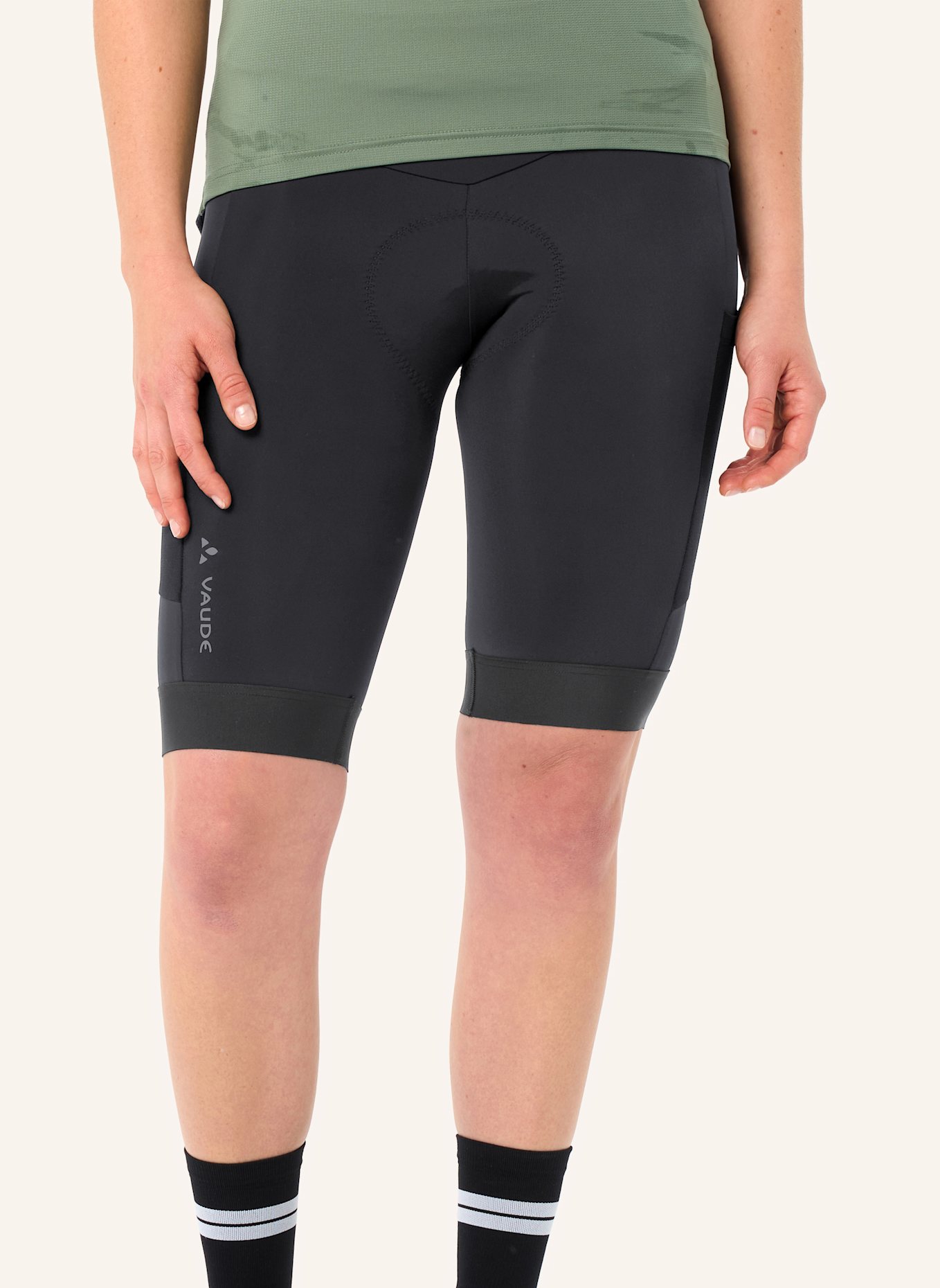 VAUDE Radhose mit gepolstertem Einsatz W KURO TIGHTS II: SCHWARZ