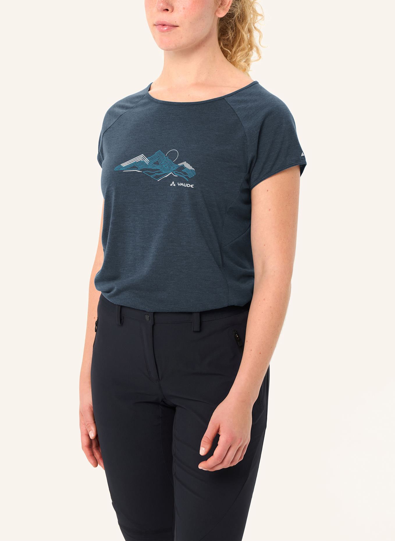 VAUDE T-Shirt TEKOA II: BLAU/ WEISS