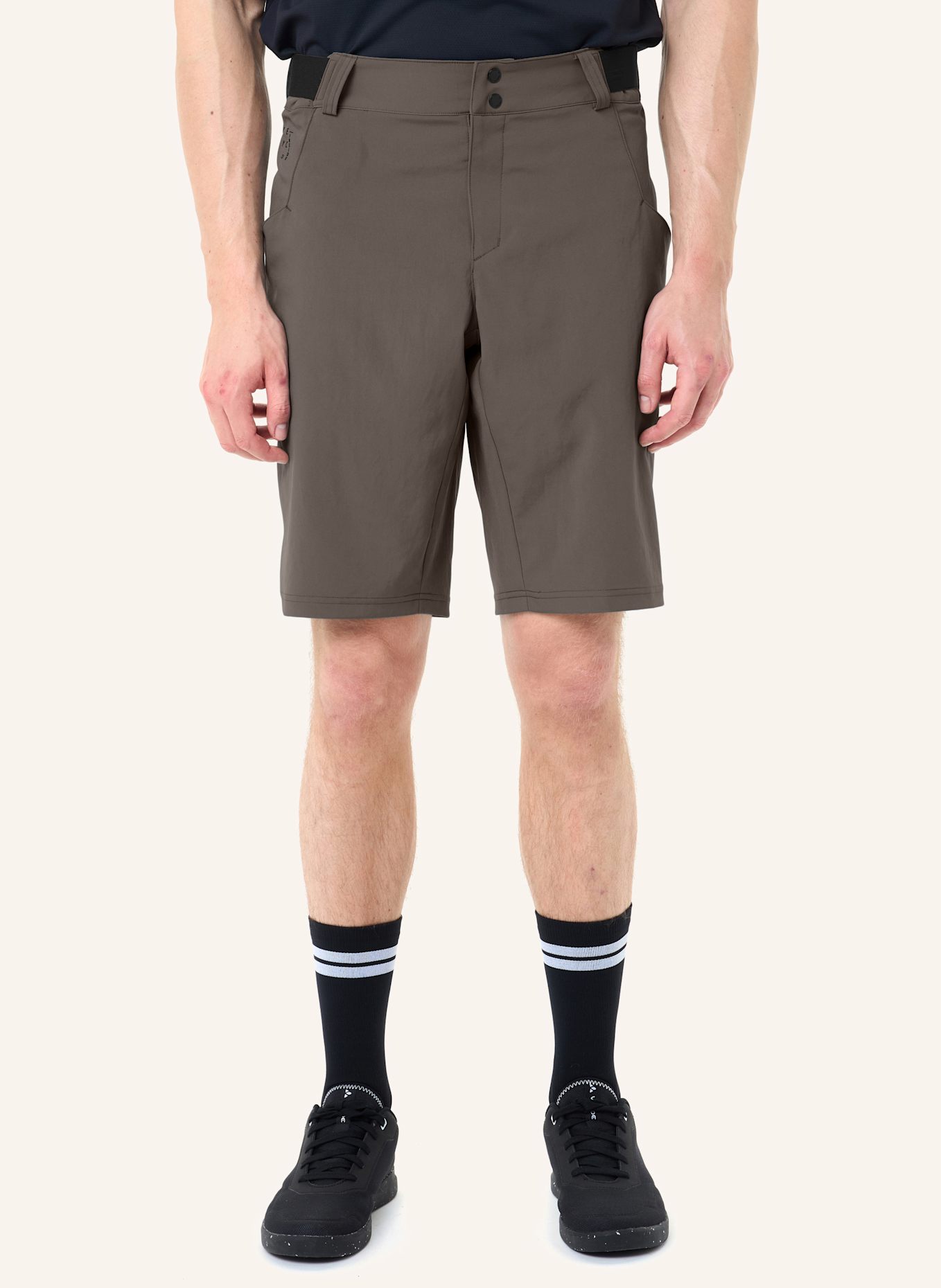 VAUDE Radhose mit gepolstertem Einsatz M LOAMER SHORTS: BRAUN/ SCHWARZ