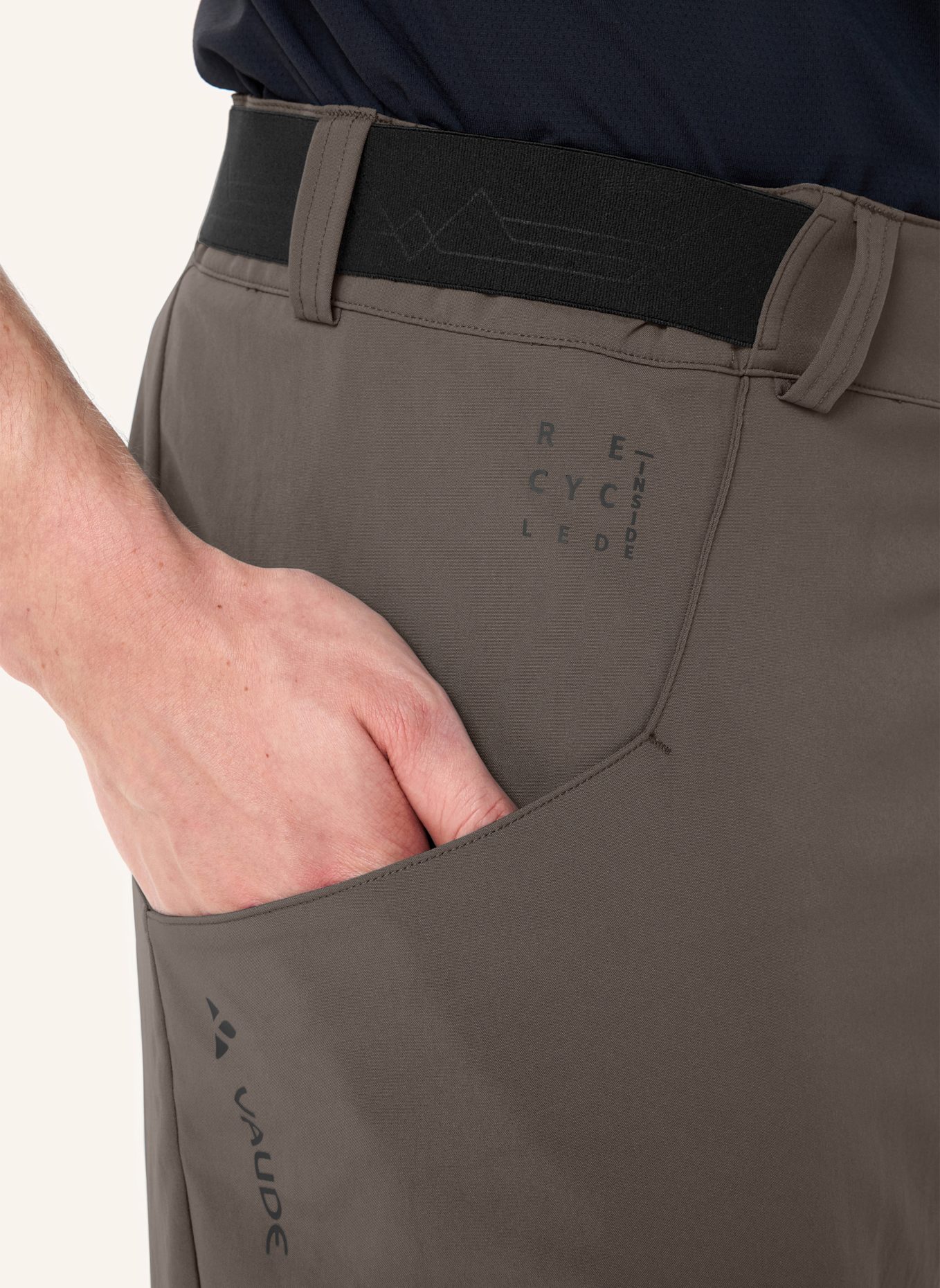 VAUDE Radhose mit gepolstertem Einsatz M LOAMER SHORTS: BRAUN/ SCHWARZ