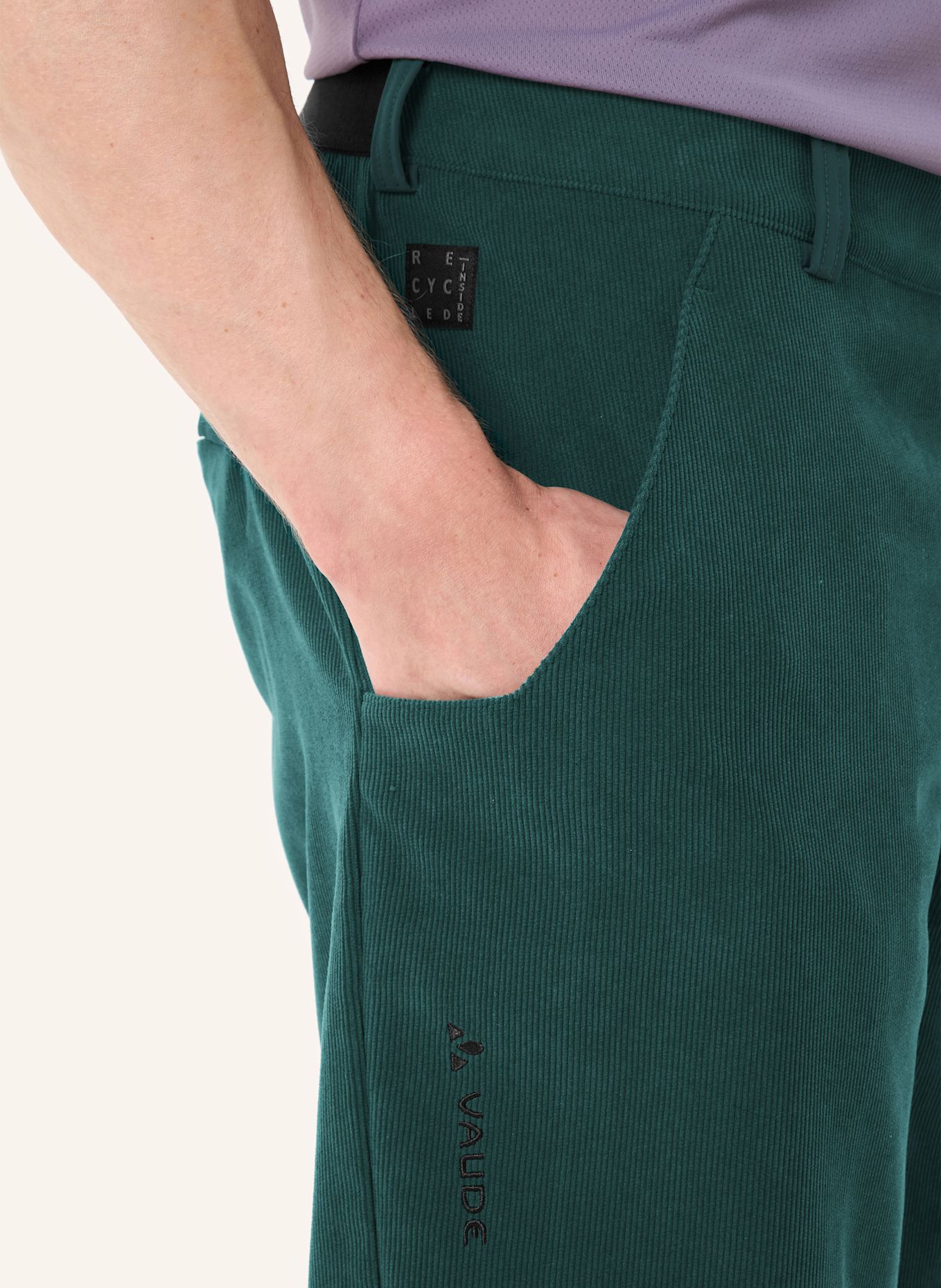 VAUDE Radhose ohne gepolsterten Einsatz M LOAMER BASE CORD SHORTS: GRÜN