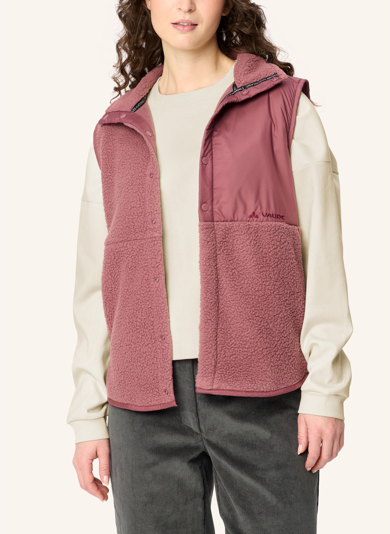 VAUDE Sweatshirt NAJUN: CREME / BEIGE / WEISS