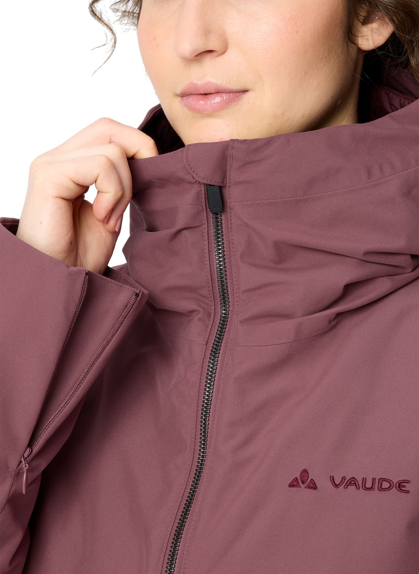 VAUDE 3-in-1-Mantel ANNECY III: DUNKELROT / ALTROSA