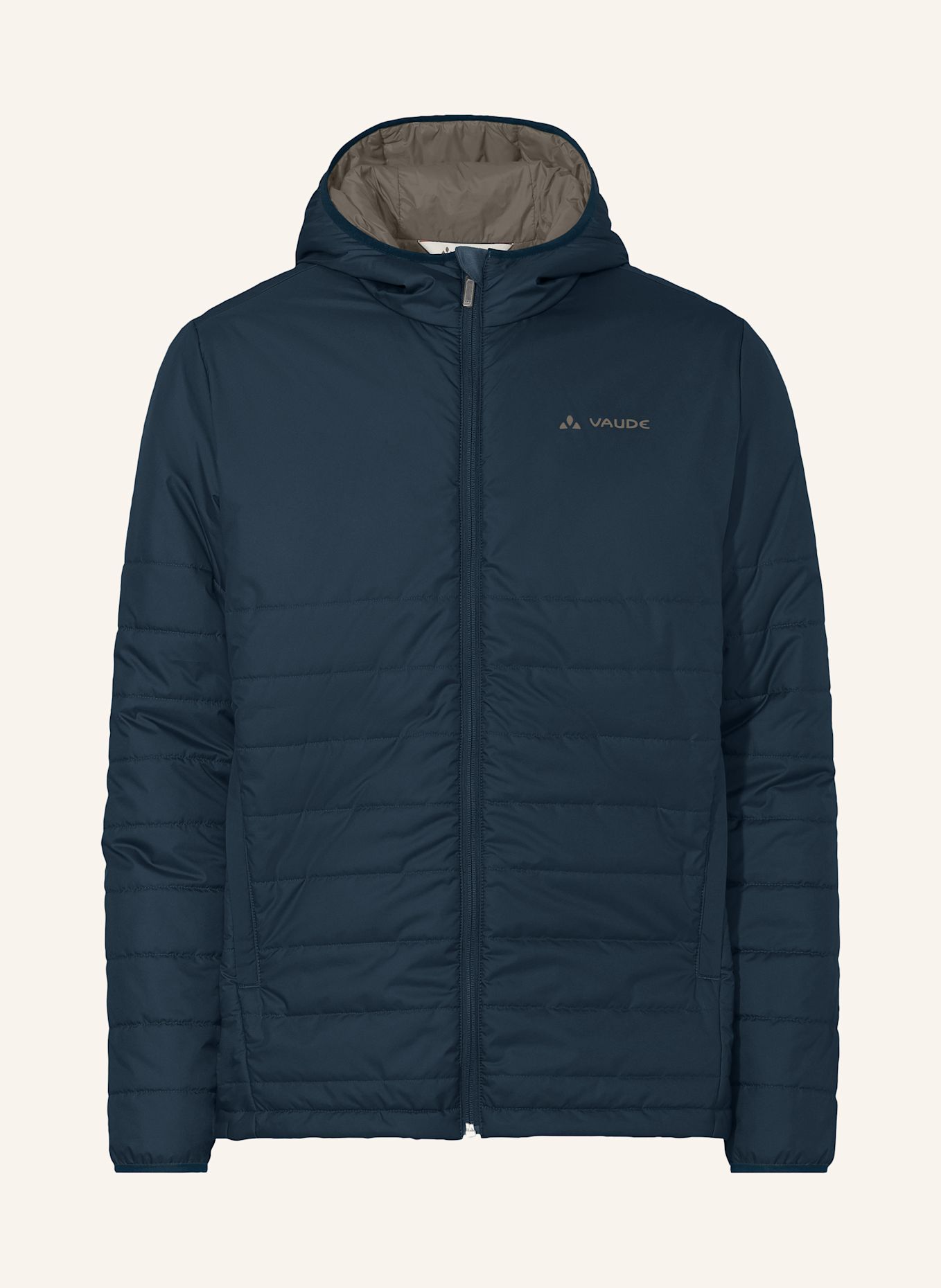 VAUDE Isolationsjacke M TESINO HOODED JACKET: BEIGE / CREME / BLAU