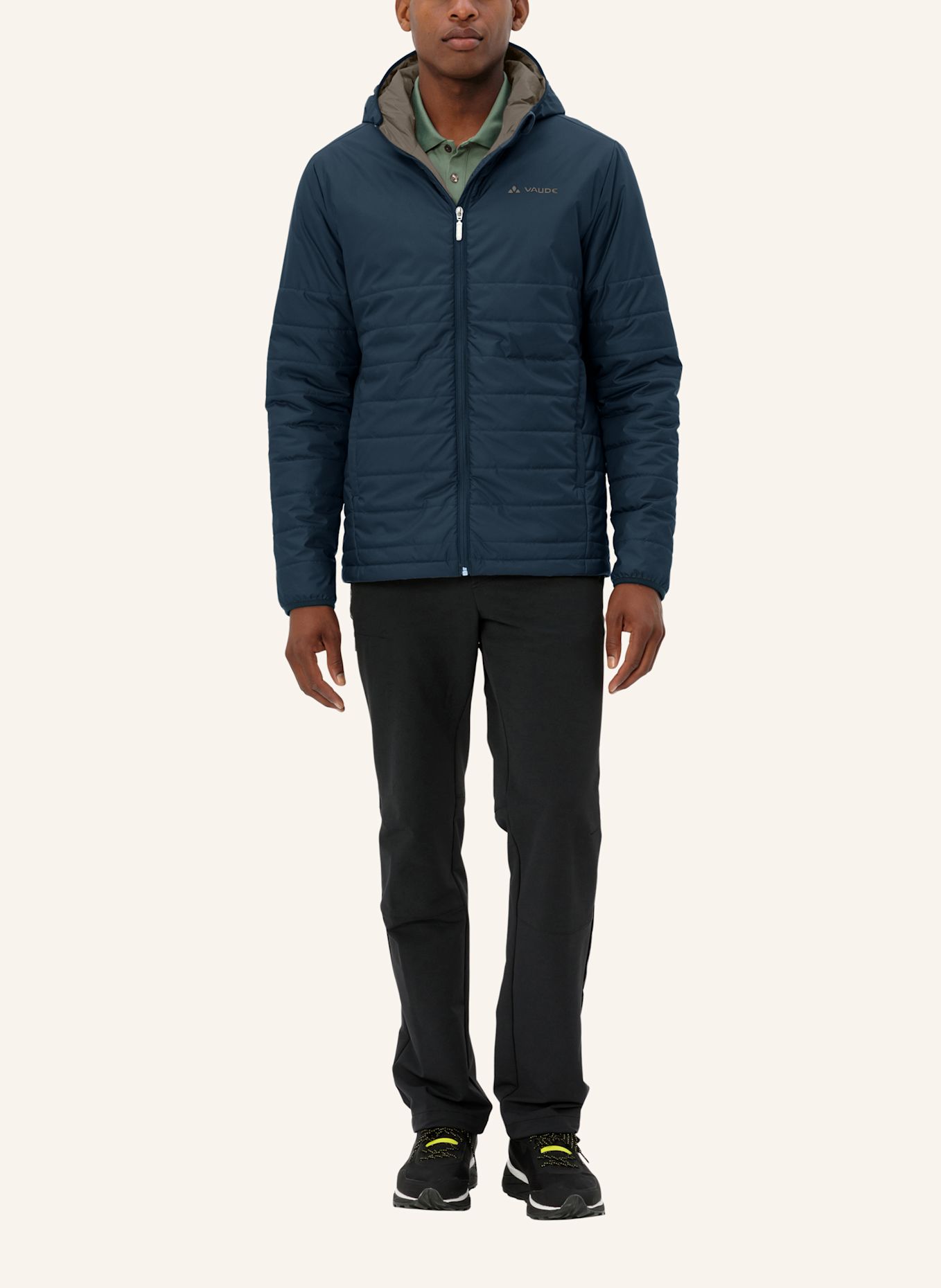 VAUDE Isolationsjacke M TESINO HOODED JACKET: BEIGE / CREME / BLAU