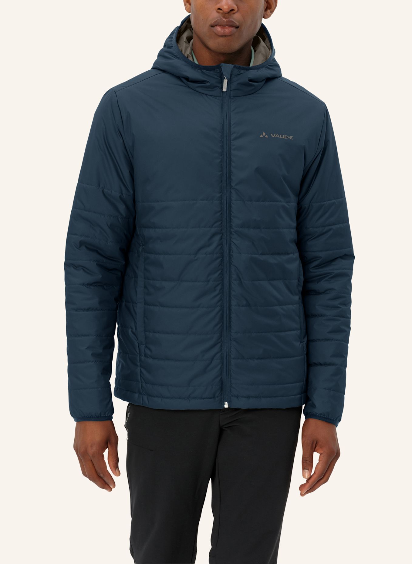 VAUDE Isolationsjacke M TESINO HOODED JACKET: BEIGE / CREME / BLAU
