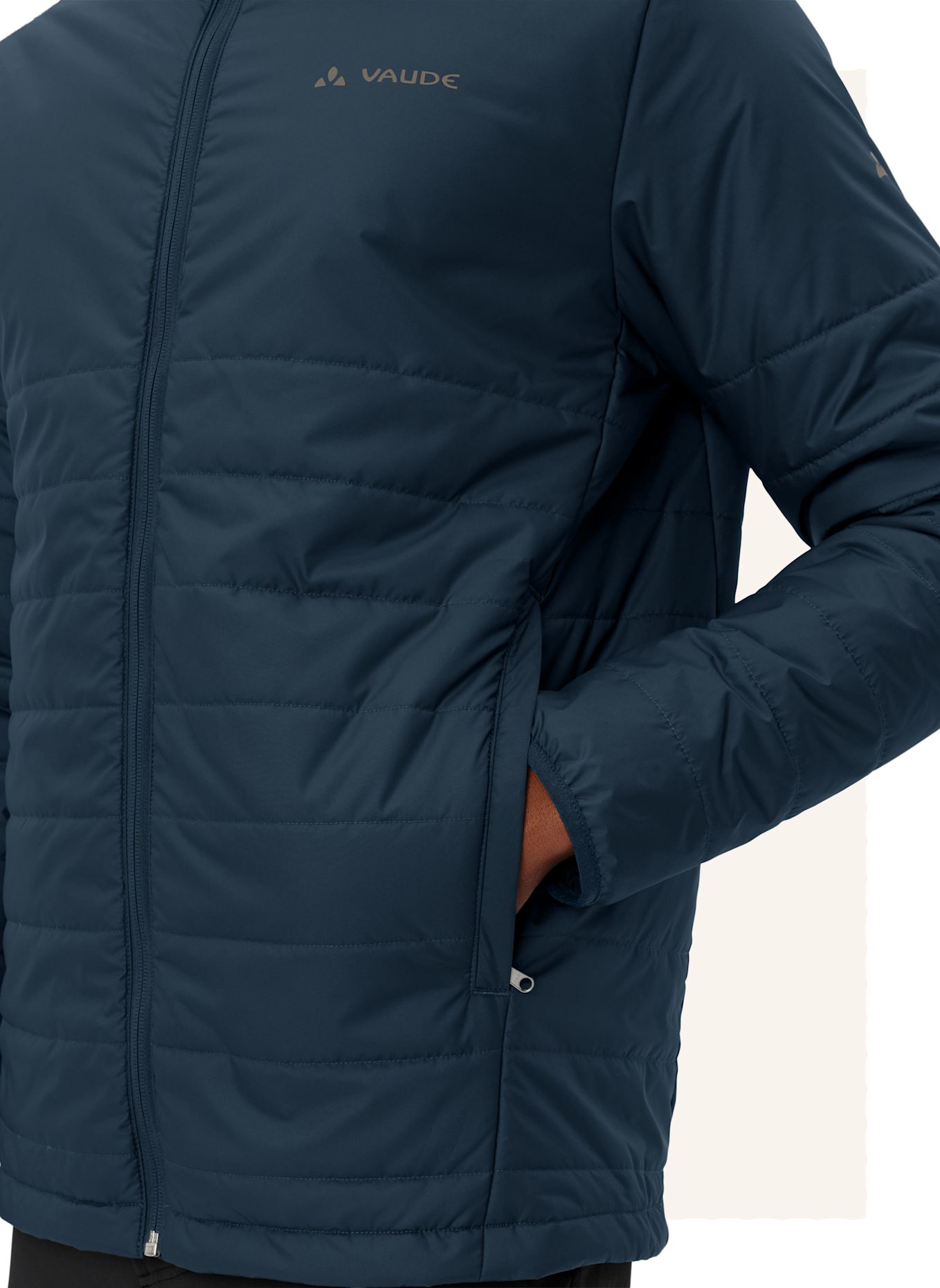 VAUDE Isolationsjacke M TESINO HOODED JACKET: BEIGE / CREME / BLAU