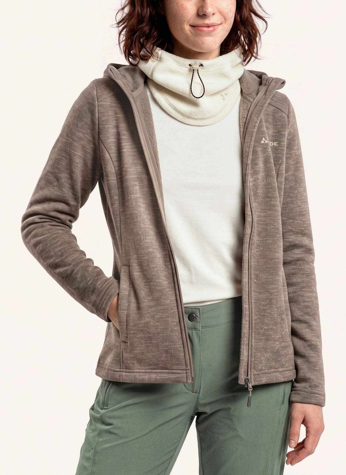 VAUDE Fleecejacke W TIKOMA HOODY JACKET II: BEIGE