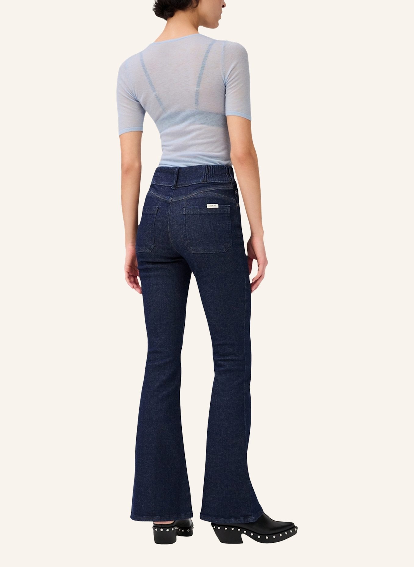 ITEM m6 Flared Jeans HIGH RISE DENIM, Farbe: DUNKELBLAU (Bild 2)