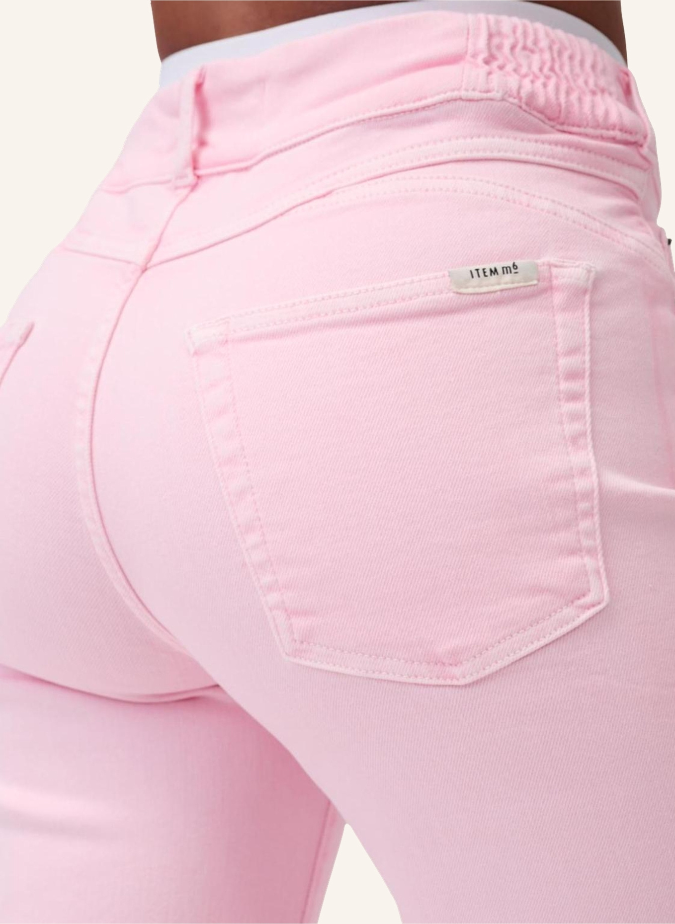 ITEM m6 7/8-Jeans CROPPED HIGH RISE DENIM: CREME