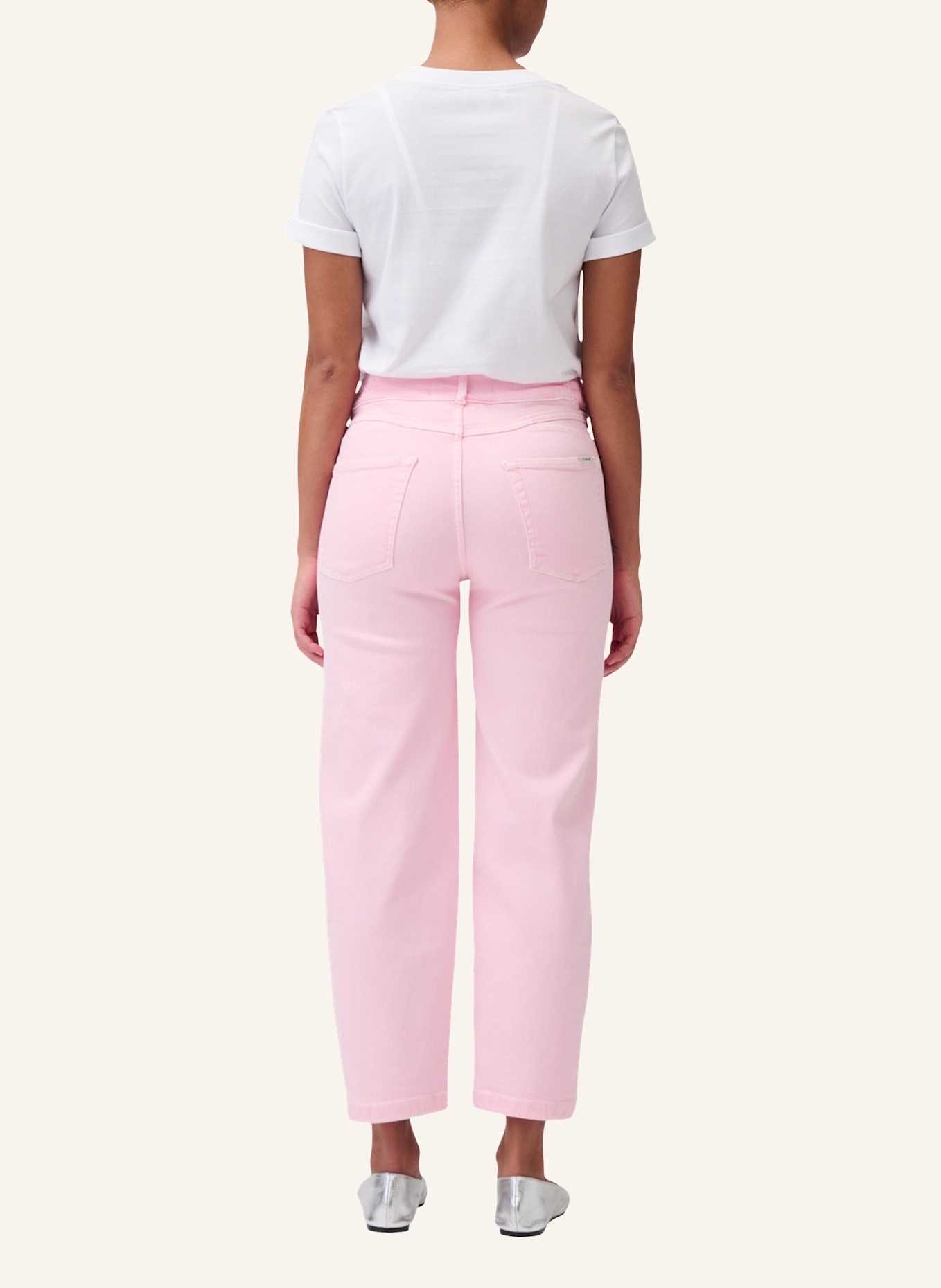 ITEM m6 7/8-Jeans CROPPED HIGH RISE DENIM: CREME