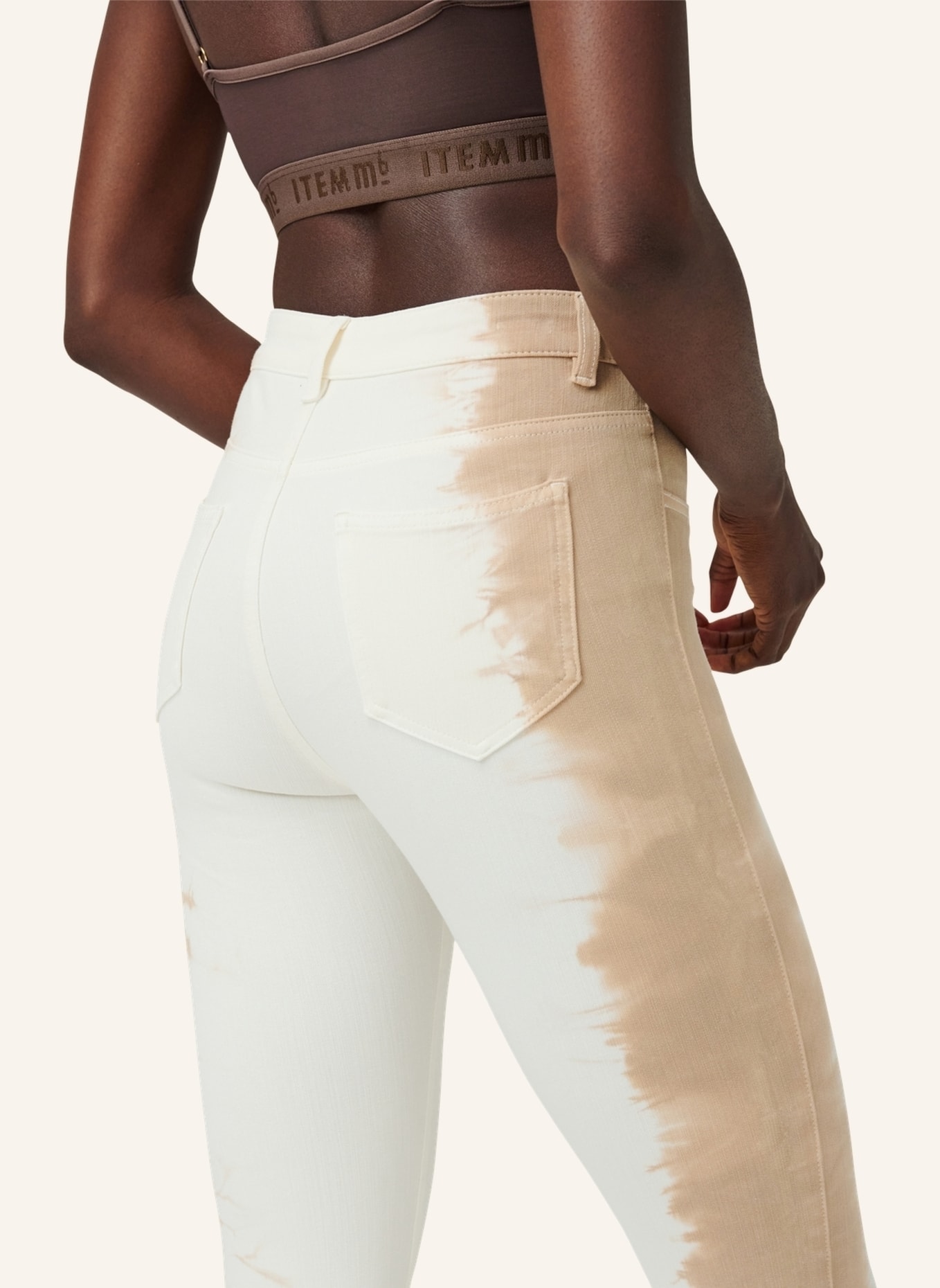 ITEM m6 7/8-Jeans CROPPED HIGH RISE mit Shaping-Effekt, Farbe: BEIGE/ WEISS (Bild 4)