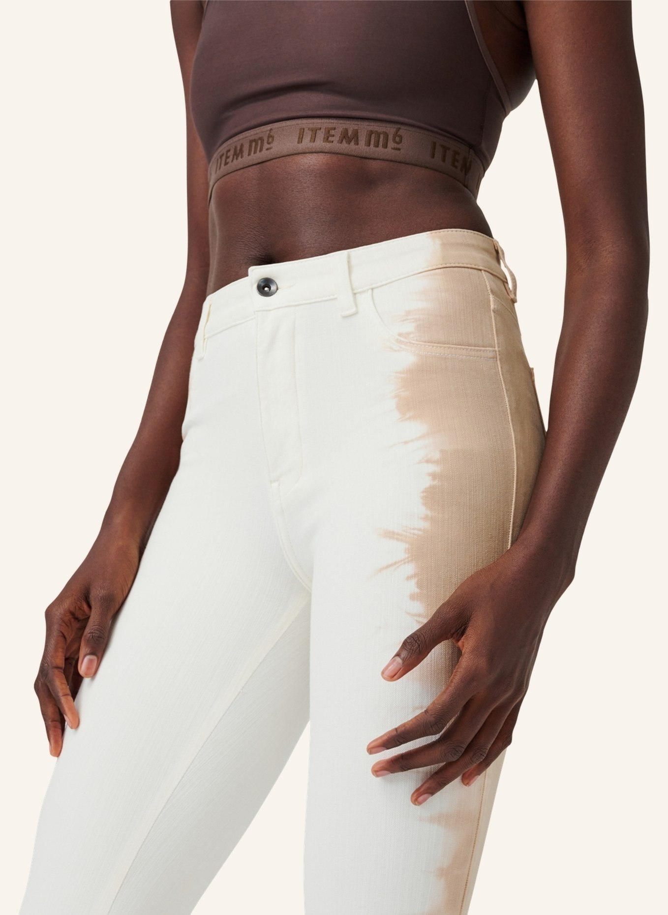 ITEM m6 7/8-Jeans CROPPED HIGH RISE mit Shaping-Effekt, Farbe: BEIGE/ WEISS (Bild 5)