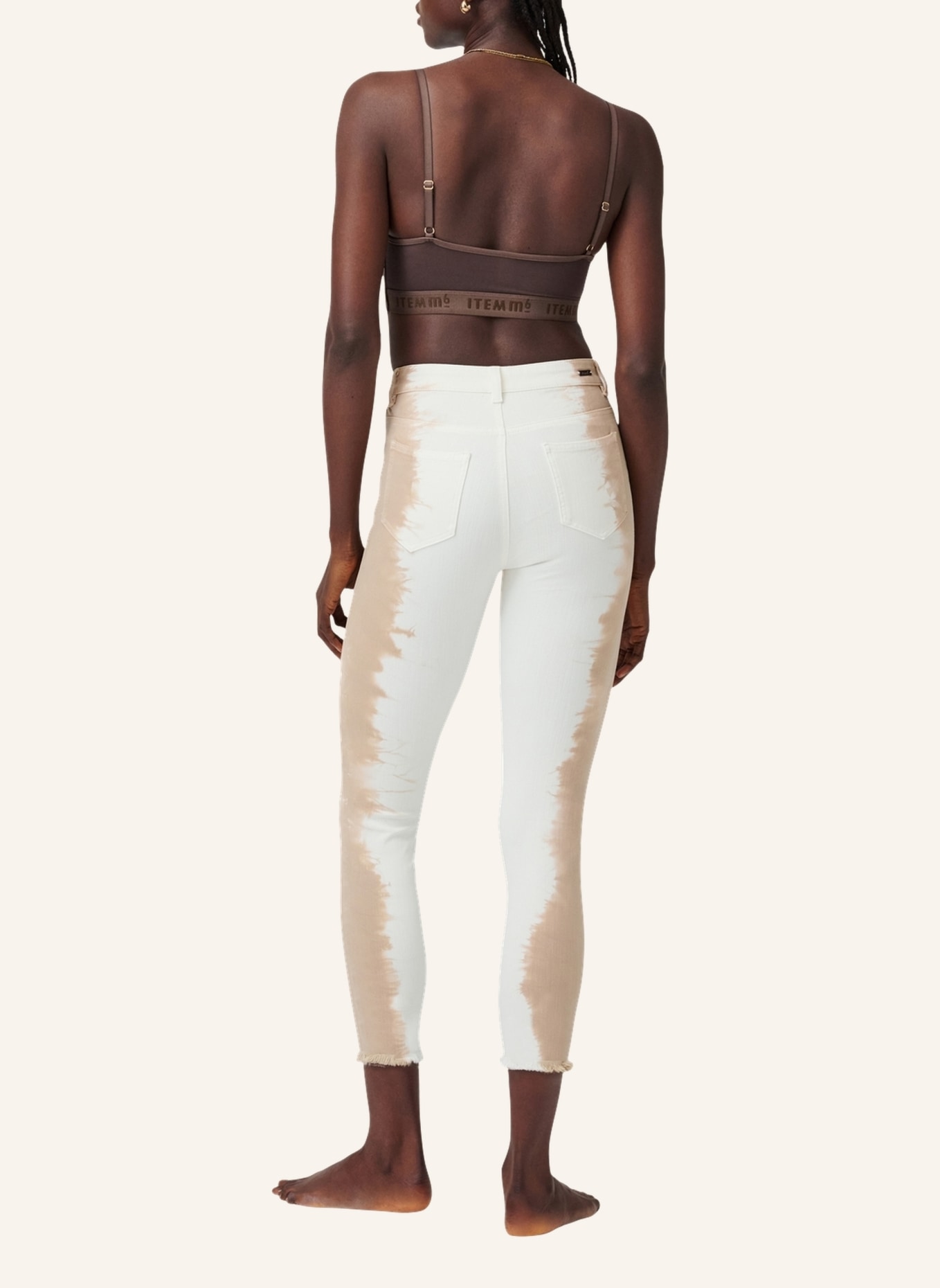 ITEM m6 7/8-Jeans CROPPED HIGH RISE mit Shaping-Effekt, Farbe: BEIGE/ WEISS (Bild 2)