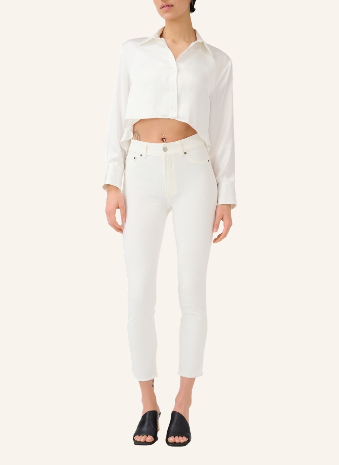 ITEM m6 7/8-Jeans CROPPED HIGH RISE mit Shaping-Effekt, Farbe: WEISS (Bild 5)