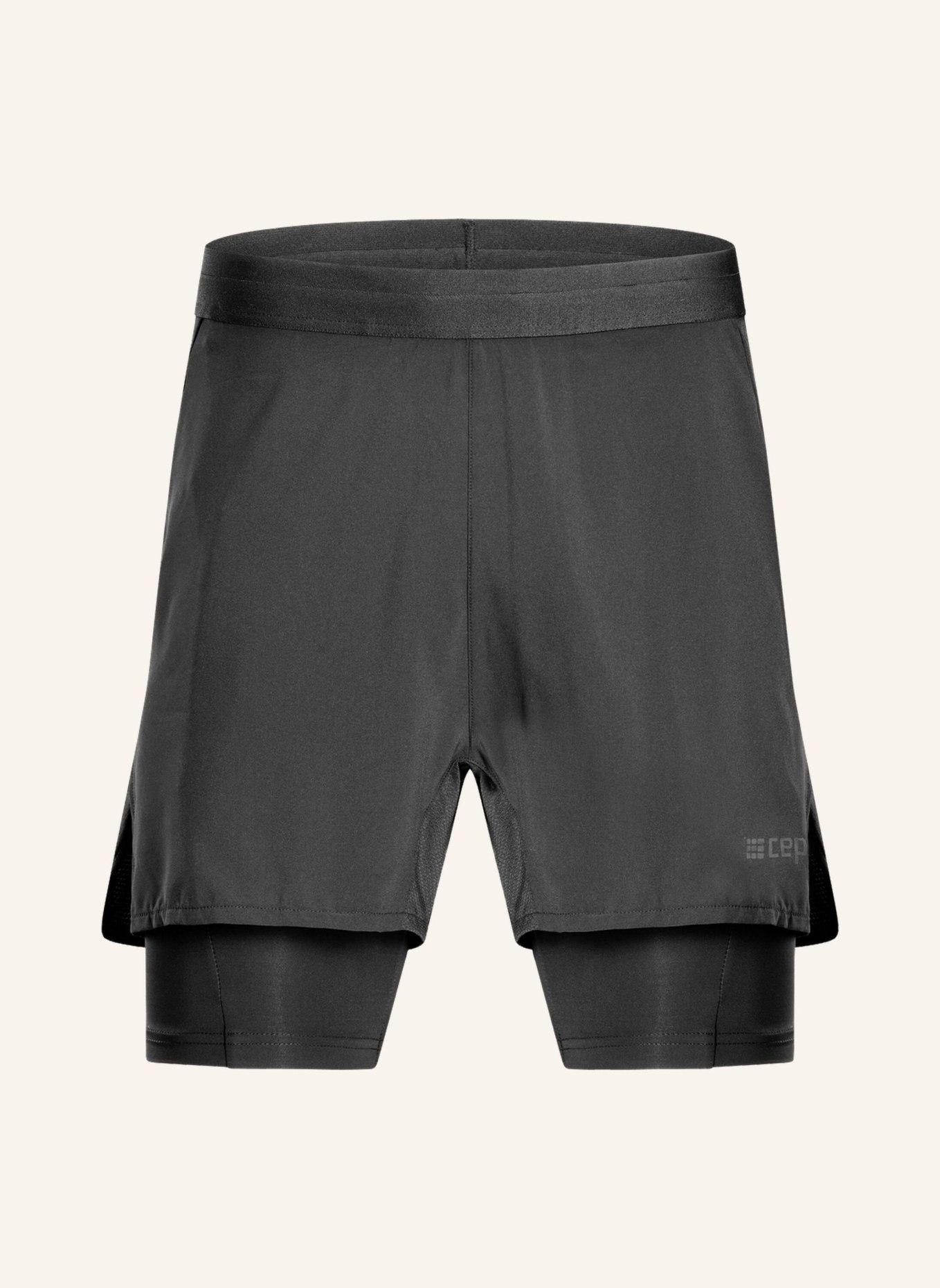 cep 2-in-1 Laufshorts THE RUN mit Kompression, Farbe: SCHWARZ (Bild 1)