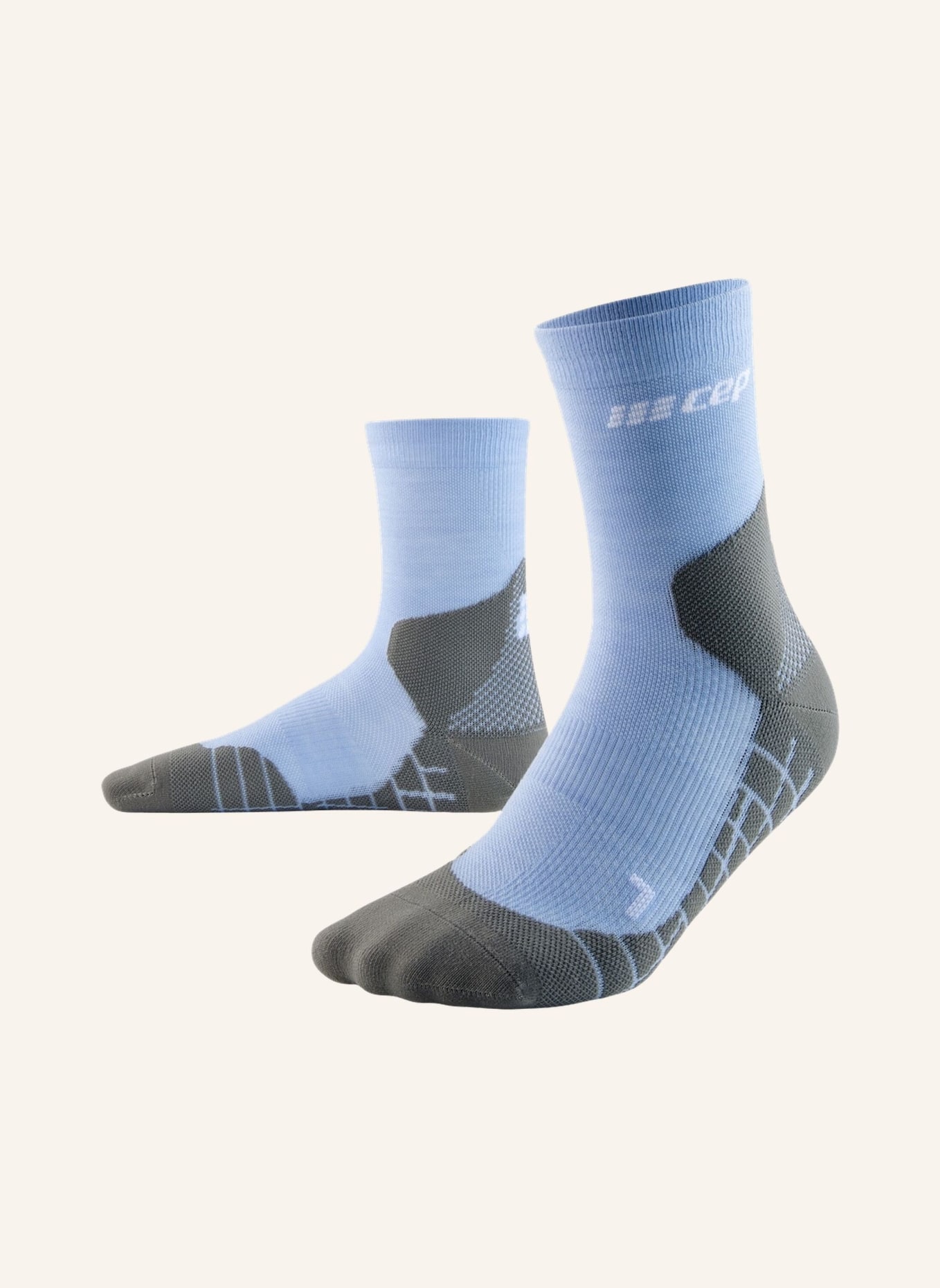 cep Trekking-Socken LIGHT MERINO MID CUT  Mit Kompression, Farbe: HELLBLAU (Bild 2)