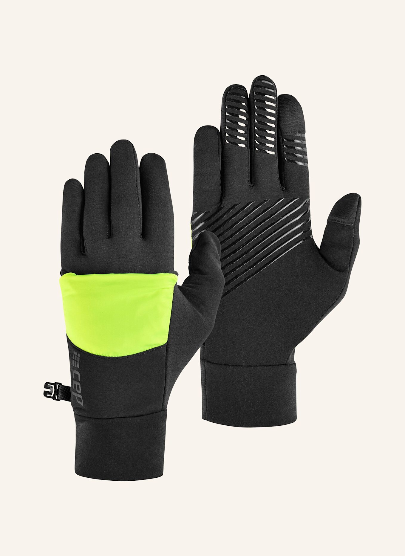 cep Handschuhe COLD WEATHER 2in1 mit Nässeschutz: NEONGELB/ SCHWARZ