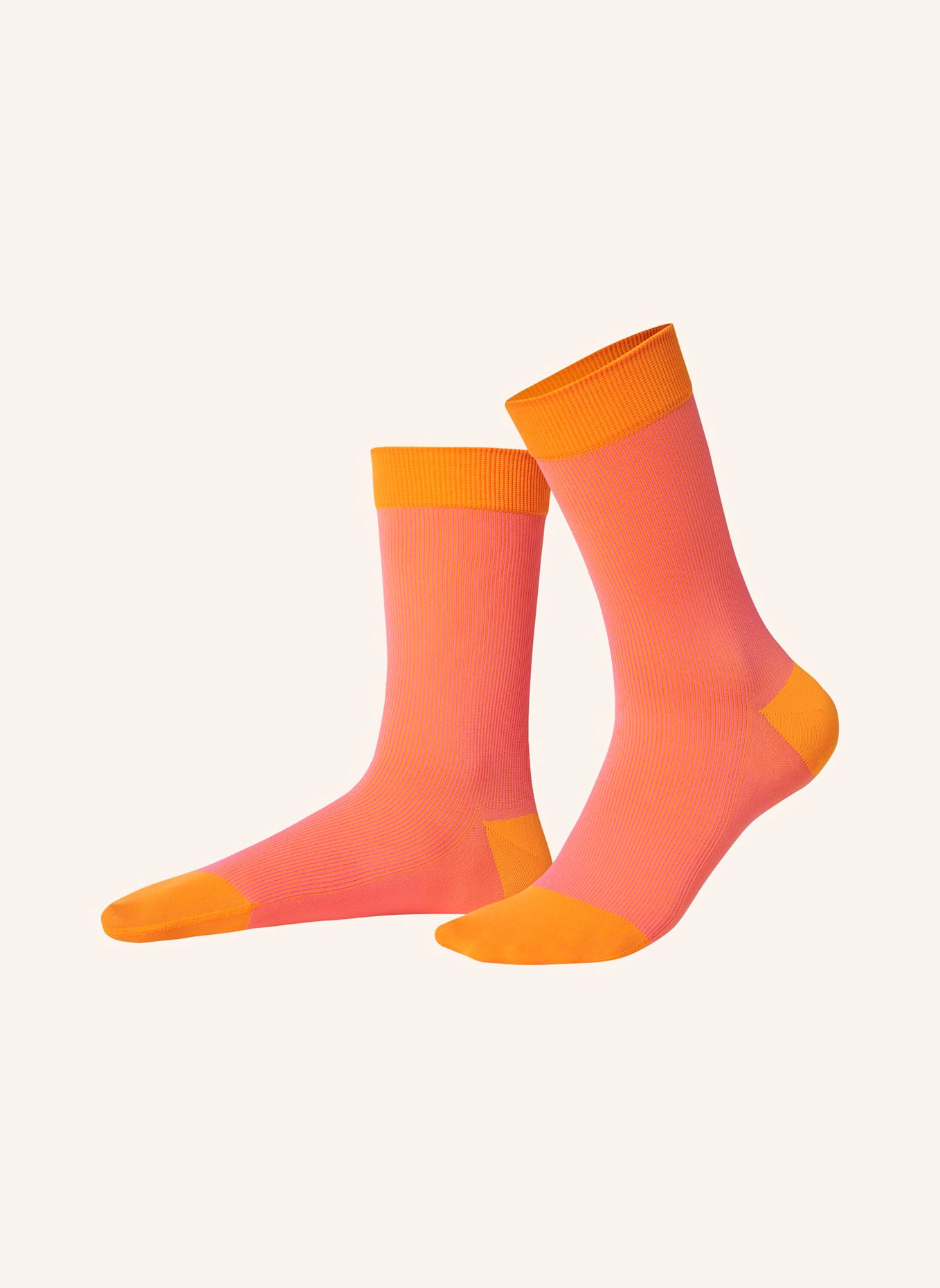 ITEM m6 Socken SNEAKER STRIPED mit Kompression, Farbe: ORANGE/ PINK (Bild 1)