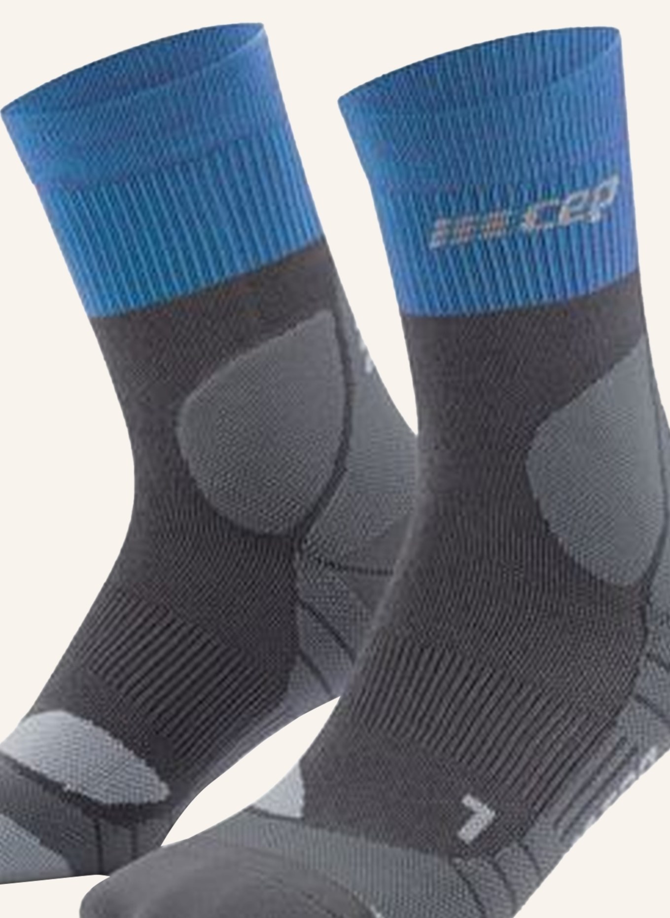 cep Trekking-Socken MERINO COMPRESSION SOCKS HIKING: BLAU/ GRAU