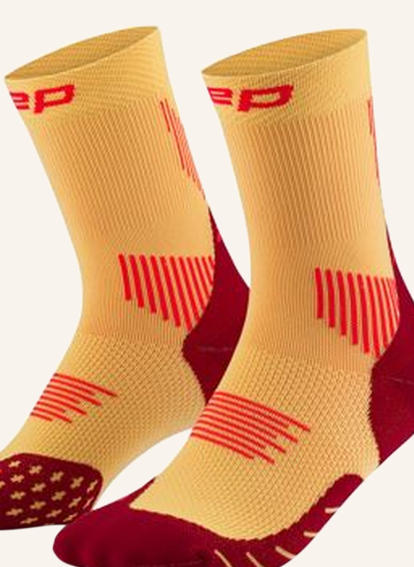cep Laufsocken CORE RUN COMPRESSION SOCKS MID CUT: GOLD/ ROT