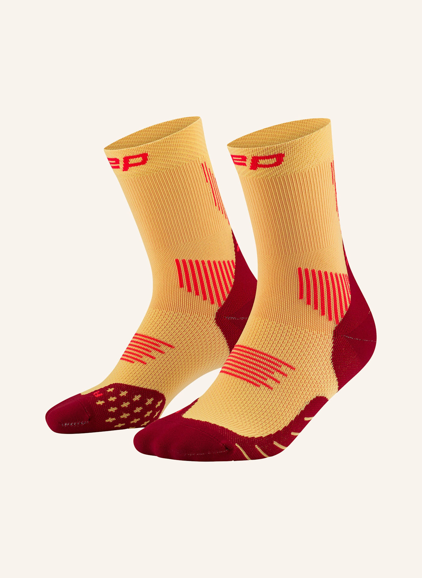 cep Laufsocken CORE RUN MID CUT: GOLD/ ROT