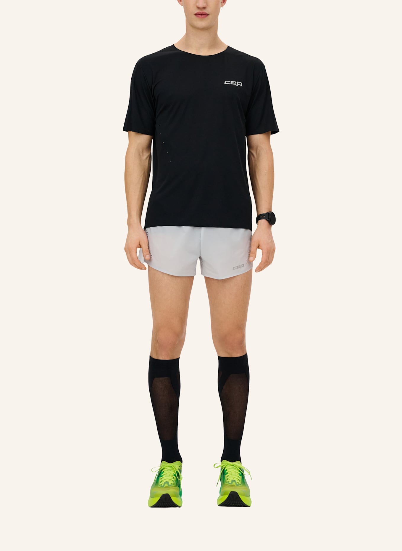 cep CEP CEP pro run ultralight shorts, loose fit, men: HELLGRAU