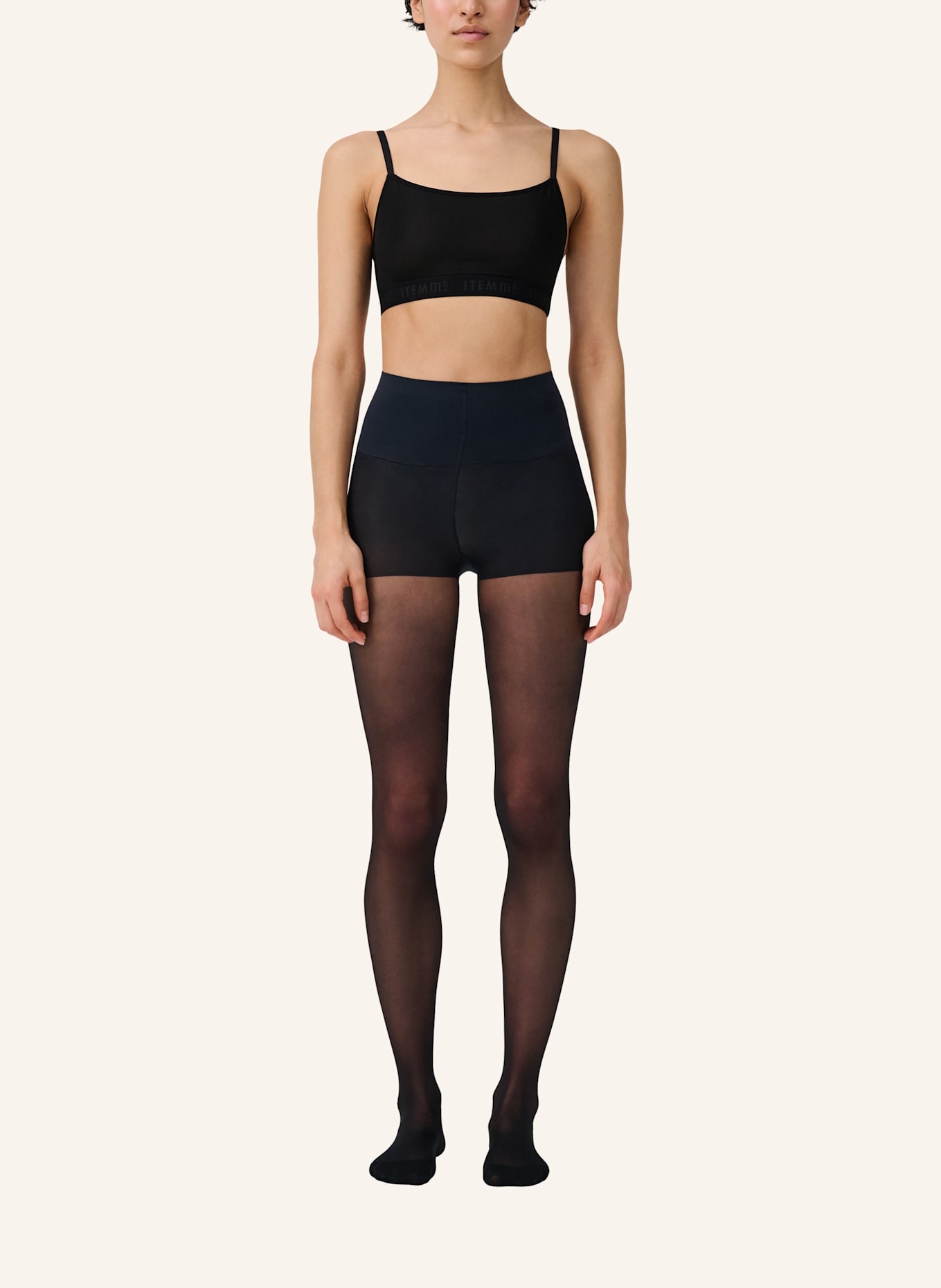 ITEM m6 Feinstrumpfhose INVISIBLE 15 CONTROL TOP mit Kompression: SCHWARZ