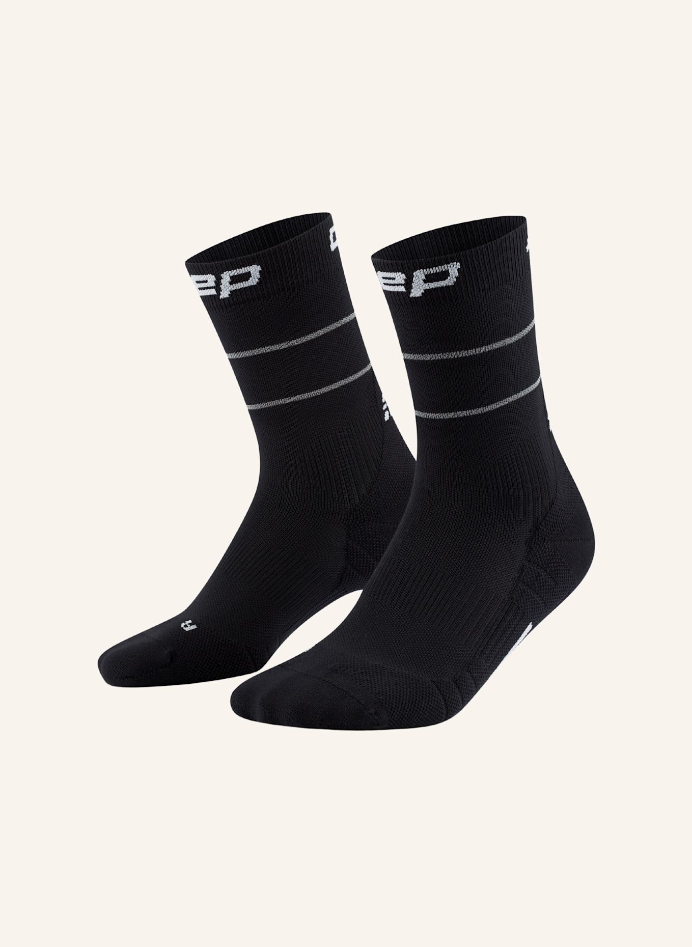 cep CEP CEP pro run reflective socks, mid cut, 2.0, men: SCHWARZ