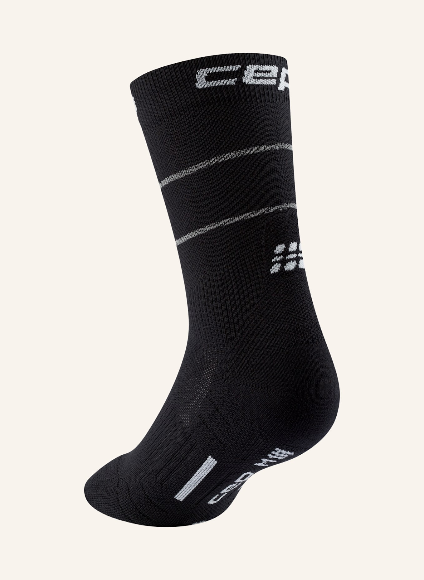 cep CEP CEP pro run reflective socks, mid cut, 2.0, men: SCHWARZ